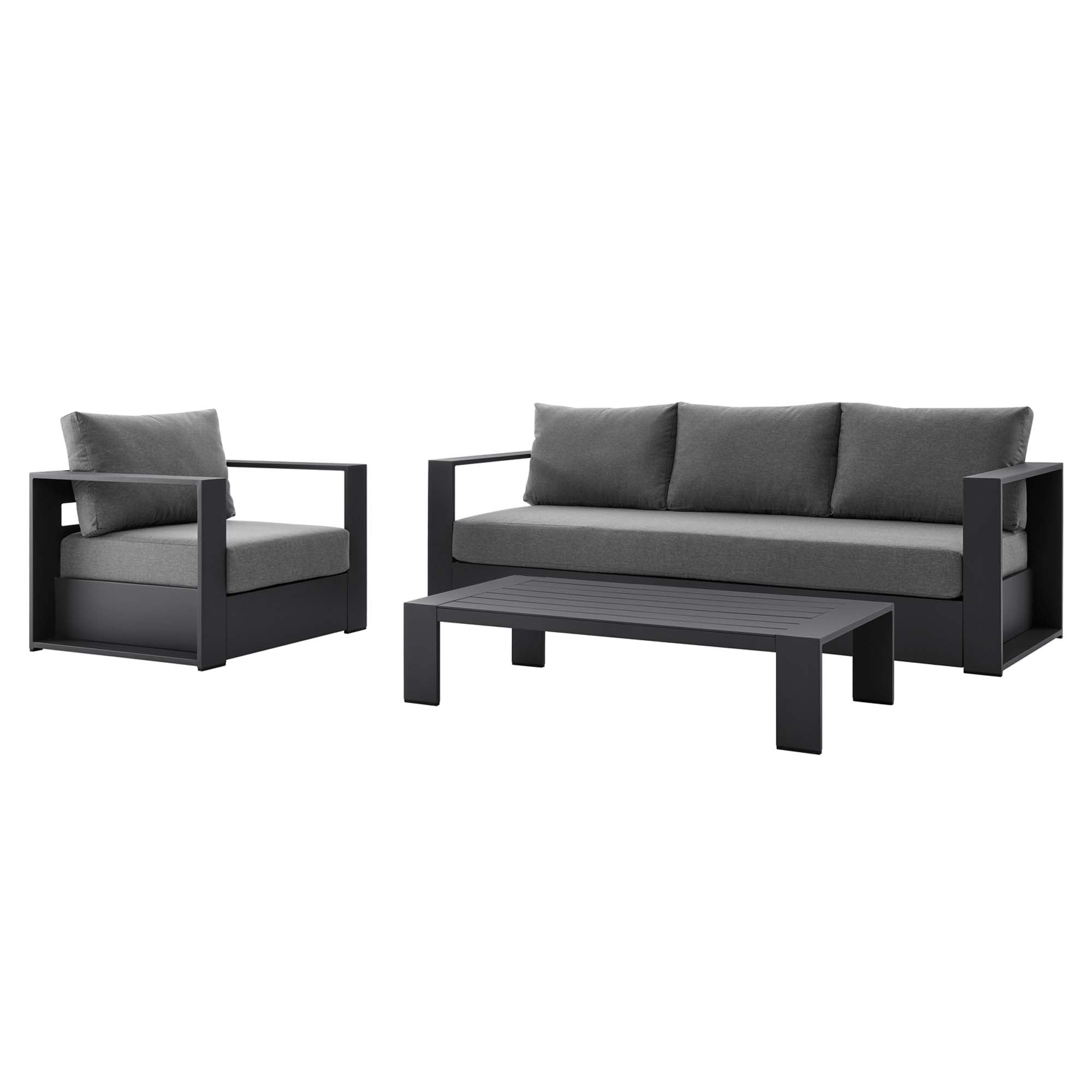 Modway Tahoe 3-Piece Outdoor Patio Powder-Coated Aluminum Set