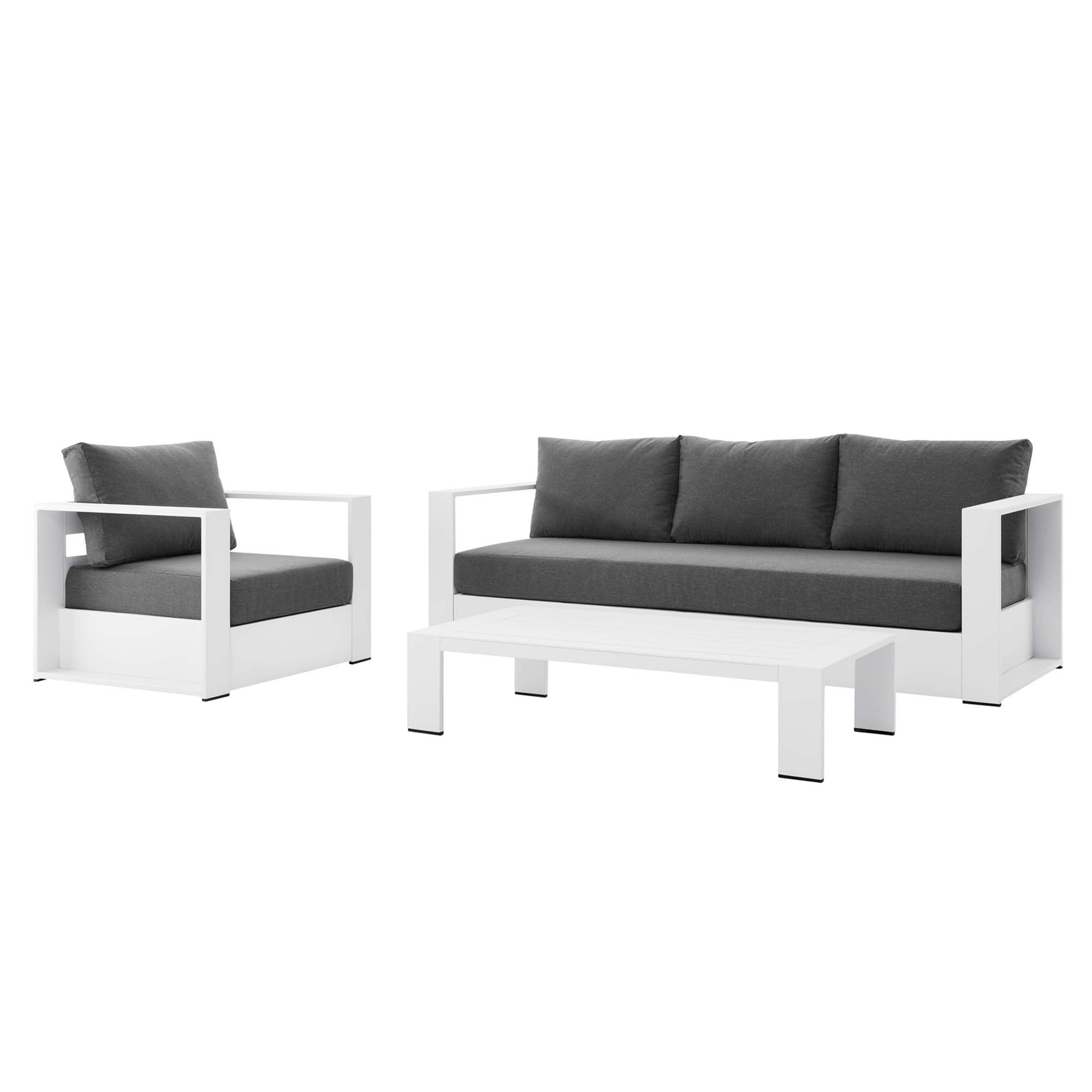 Modway Tahoe 3-Piece Outdoor Patio Powder-Coated Aluminum Set