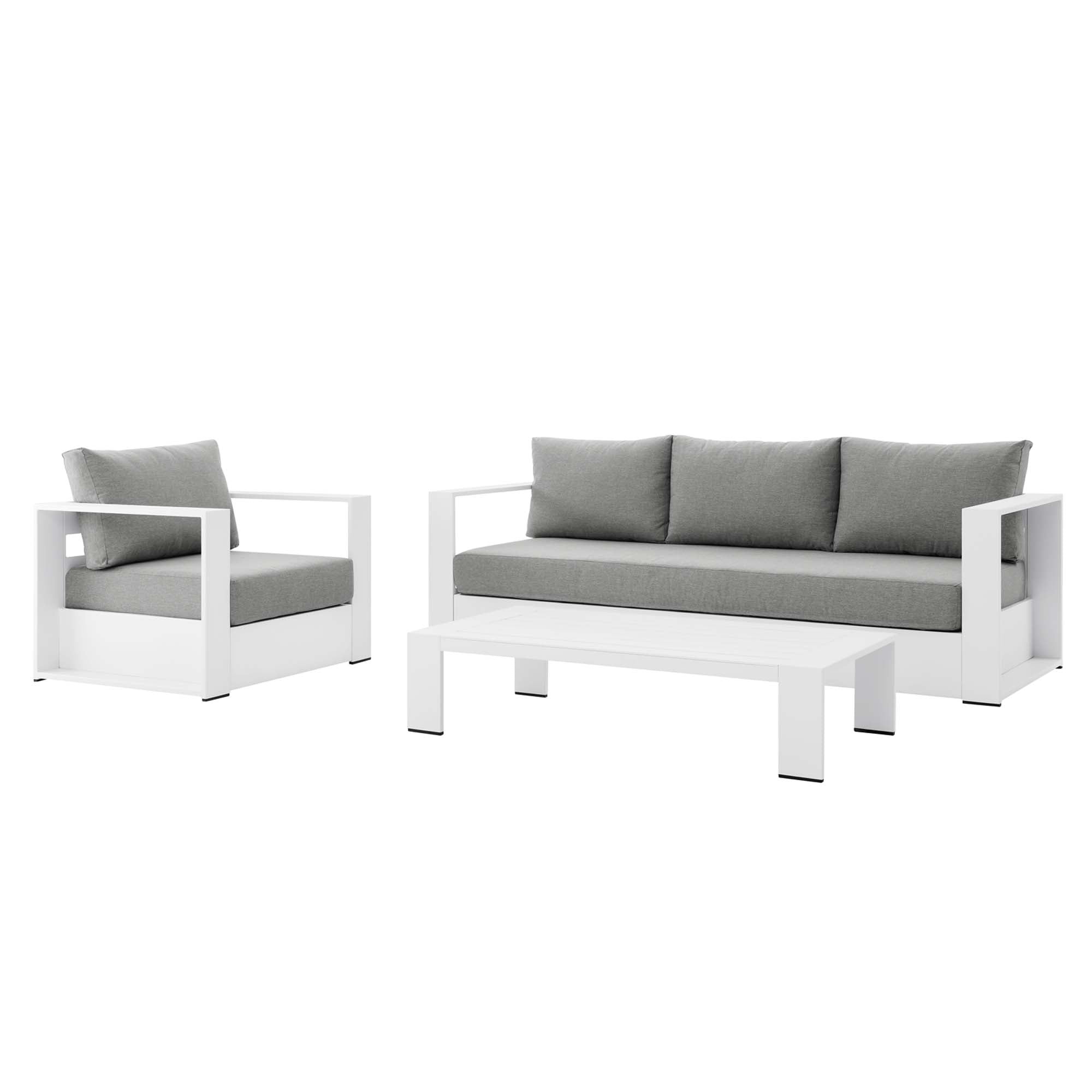 Modway Tahoe 3-Piece Outdoor Patio Powder-Coated Aluminum Set