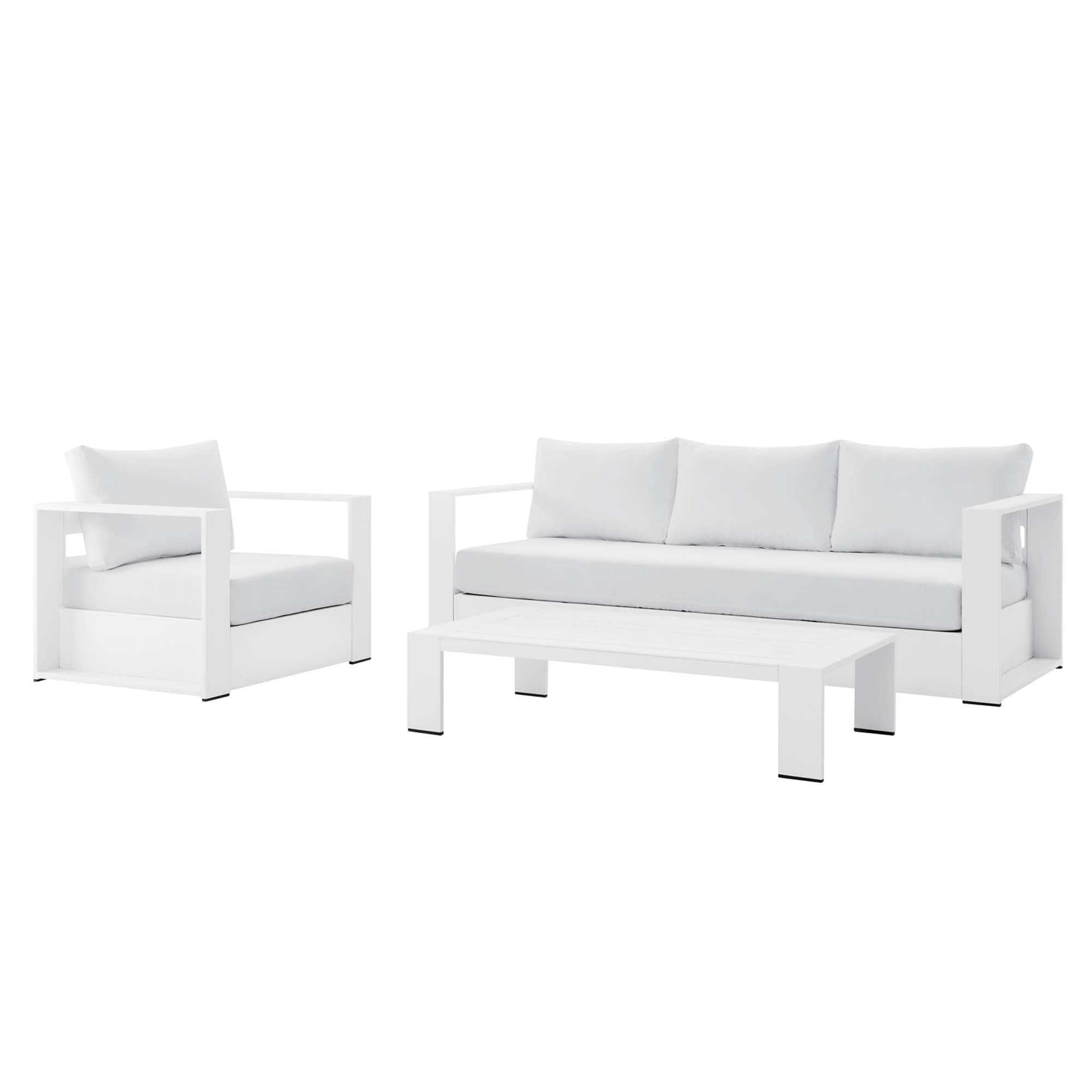 Modway Tahoe 3-Piece Outdoor Patio Powder-Coated Aluminum Set