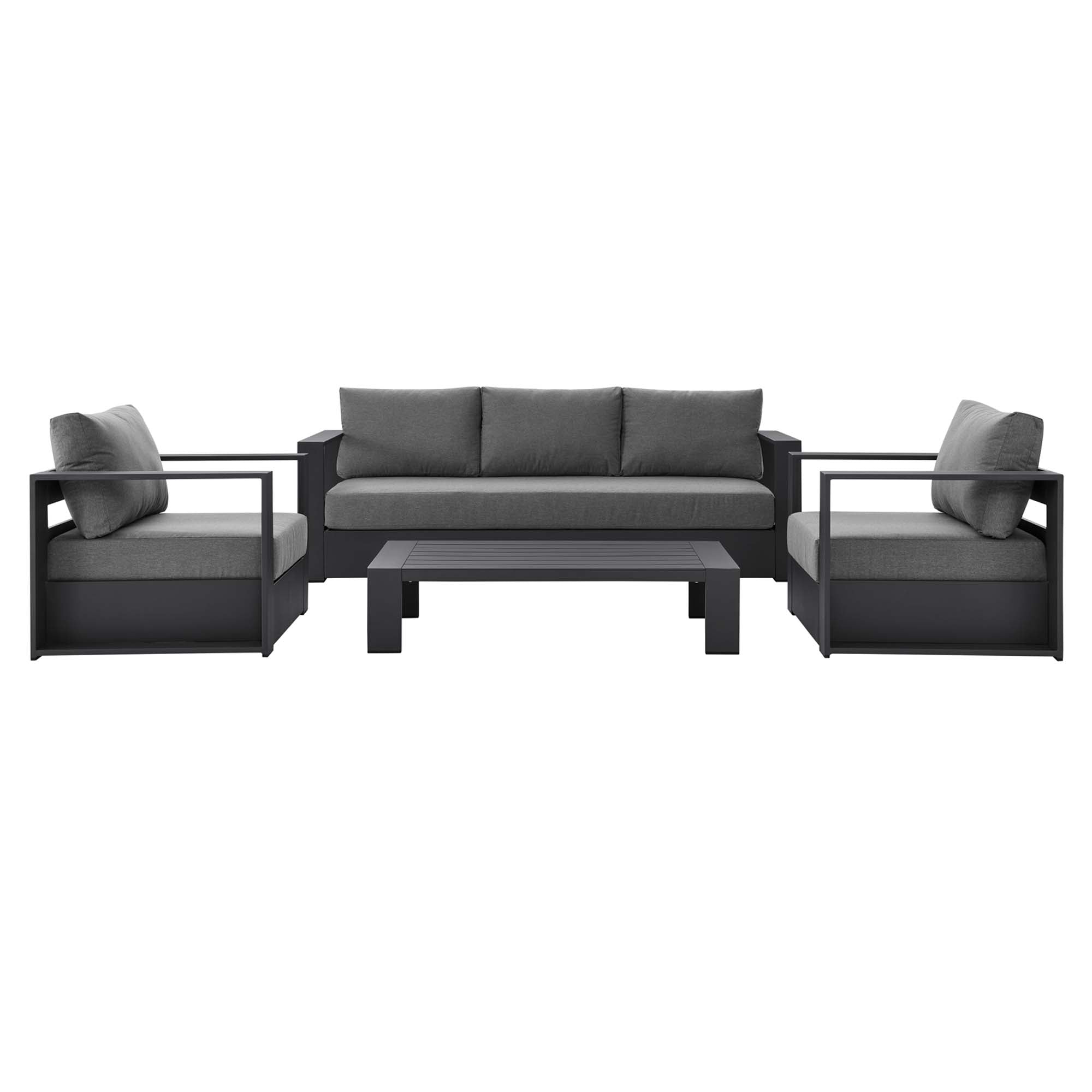 Modway Tahoe 4-Piece Outdoor Patio Powder-Coated Aluminum Set