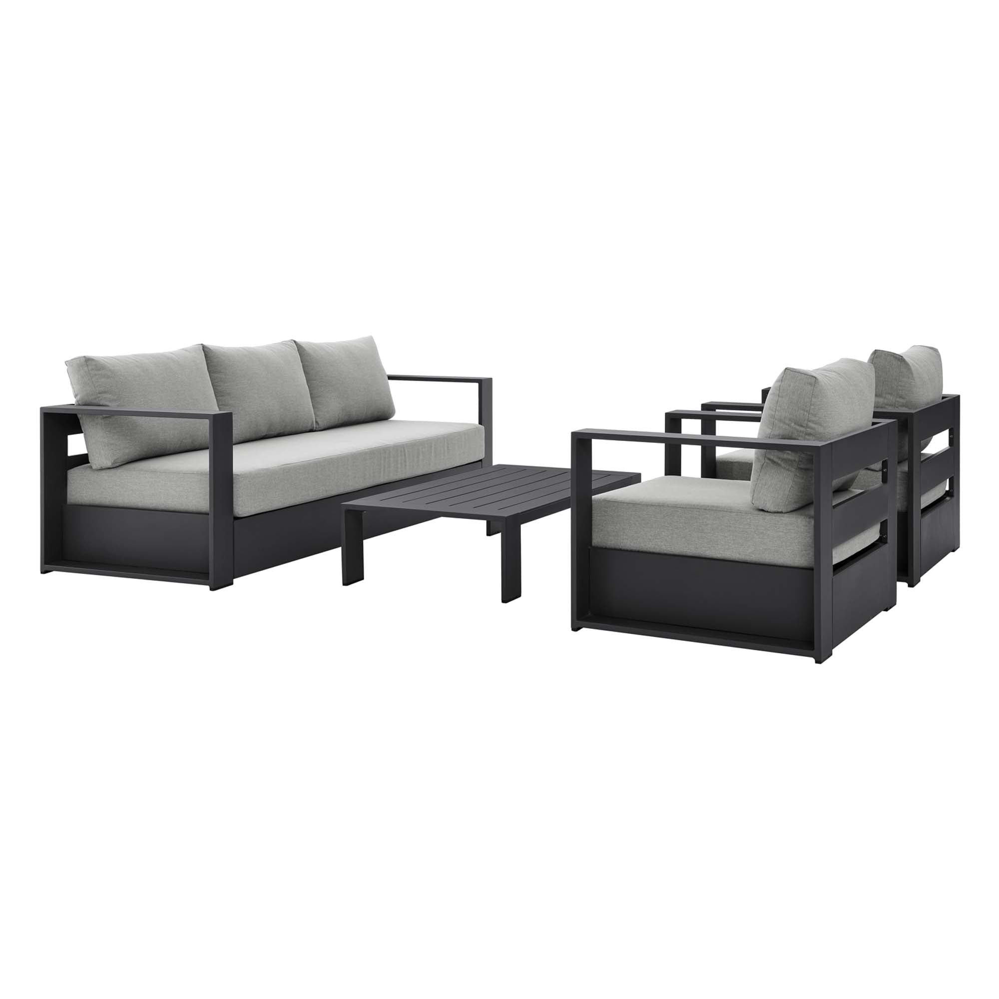Modway Tahoe 4-Piece Outdoor Patio Powder-Coated Aluminum Set