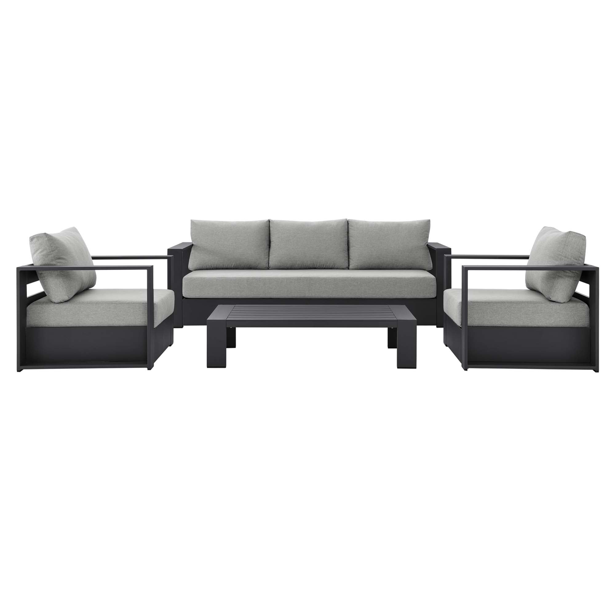 Modway Tahoe 4-Piece Outdoor Patio Powder-Coated Aluminum Set