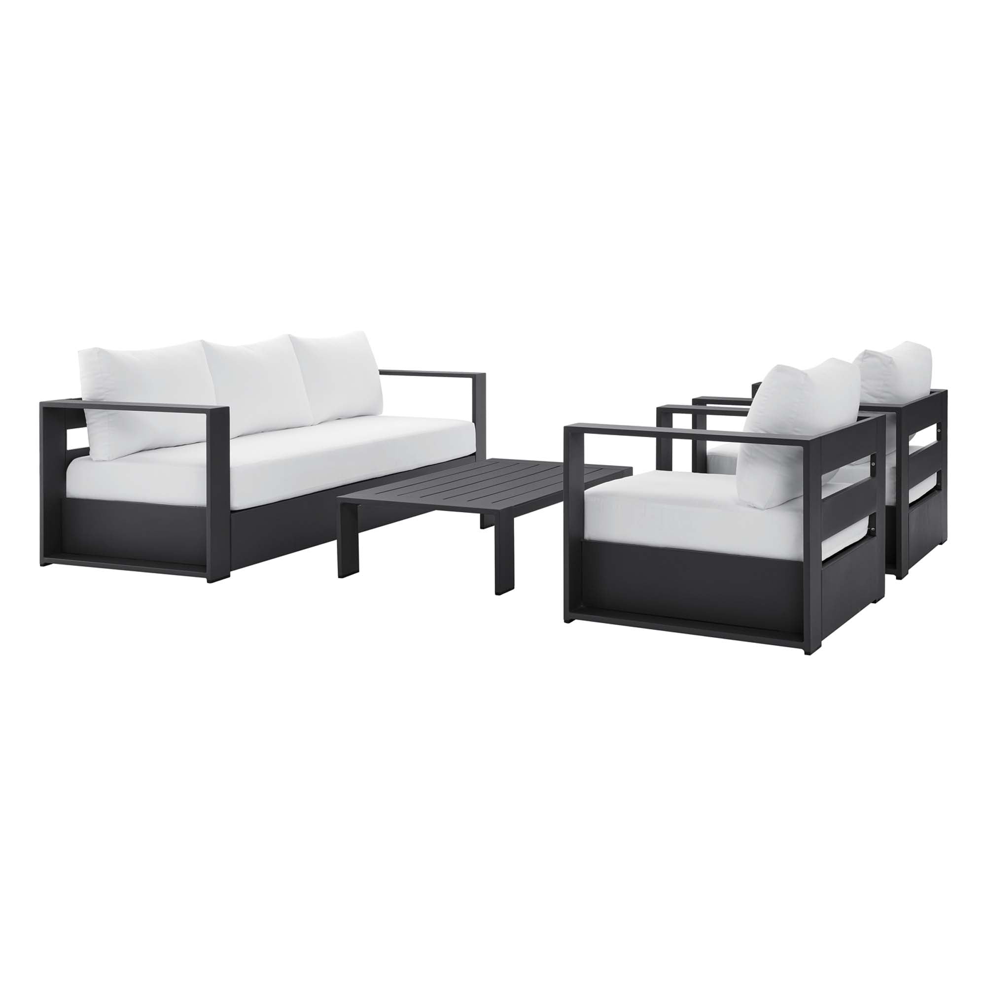 Modway Tahoe 4-Piece Outdoor Patio Powder-Coated Aluminum Set