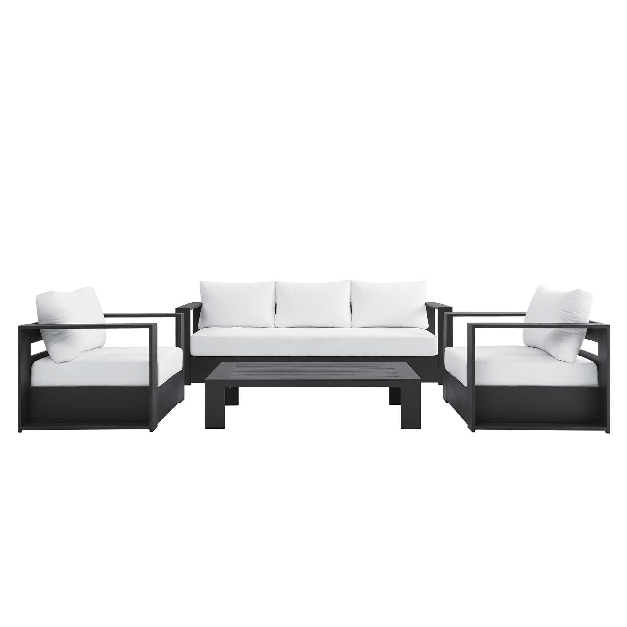 Modway Tahoe 4-Piece Outdoor Patio Powder-Coated Aluminum Set