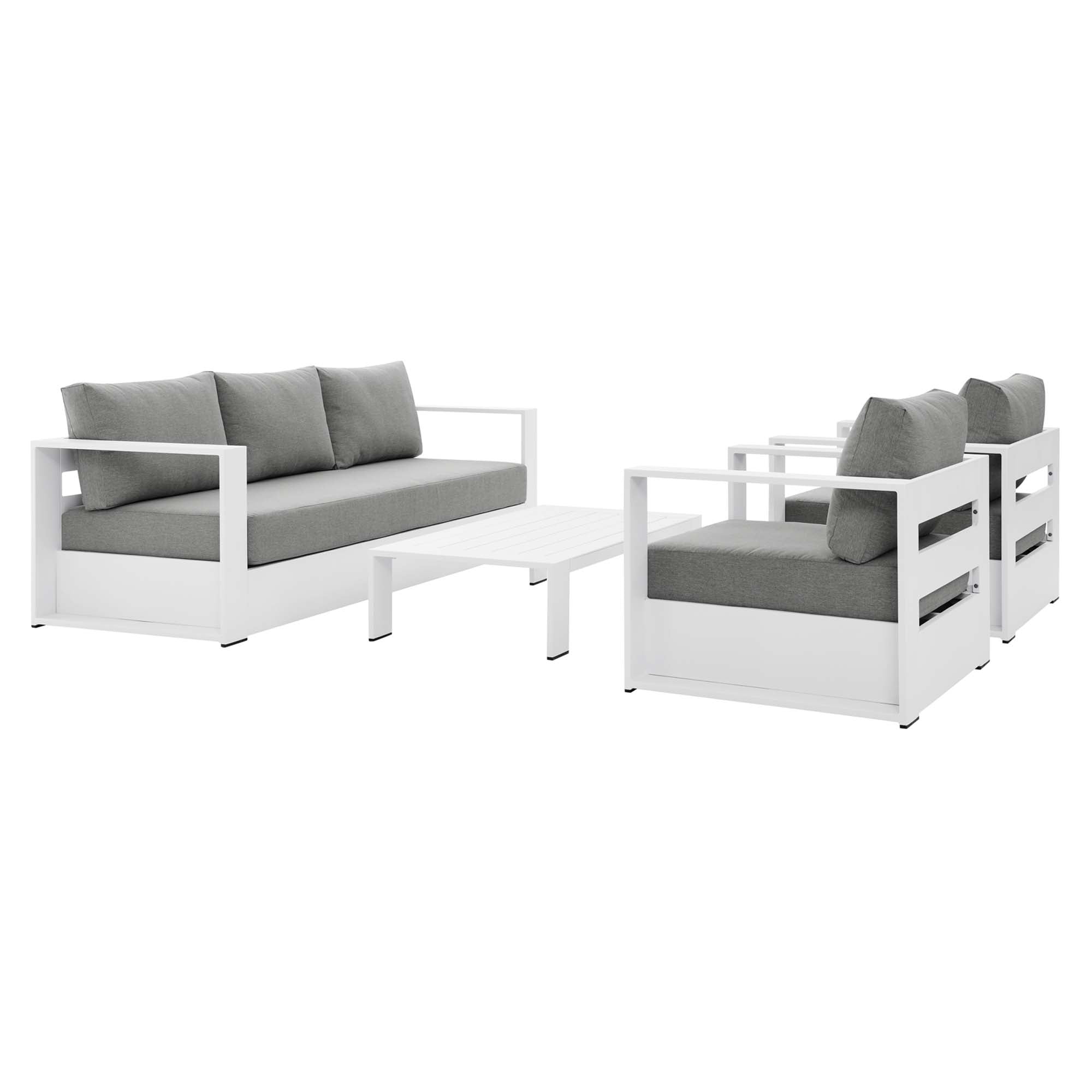 Modway Tahoe 4-Piece Outdoor Patio Powder-Coated Aluminum Set