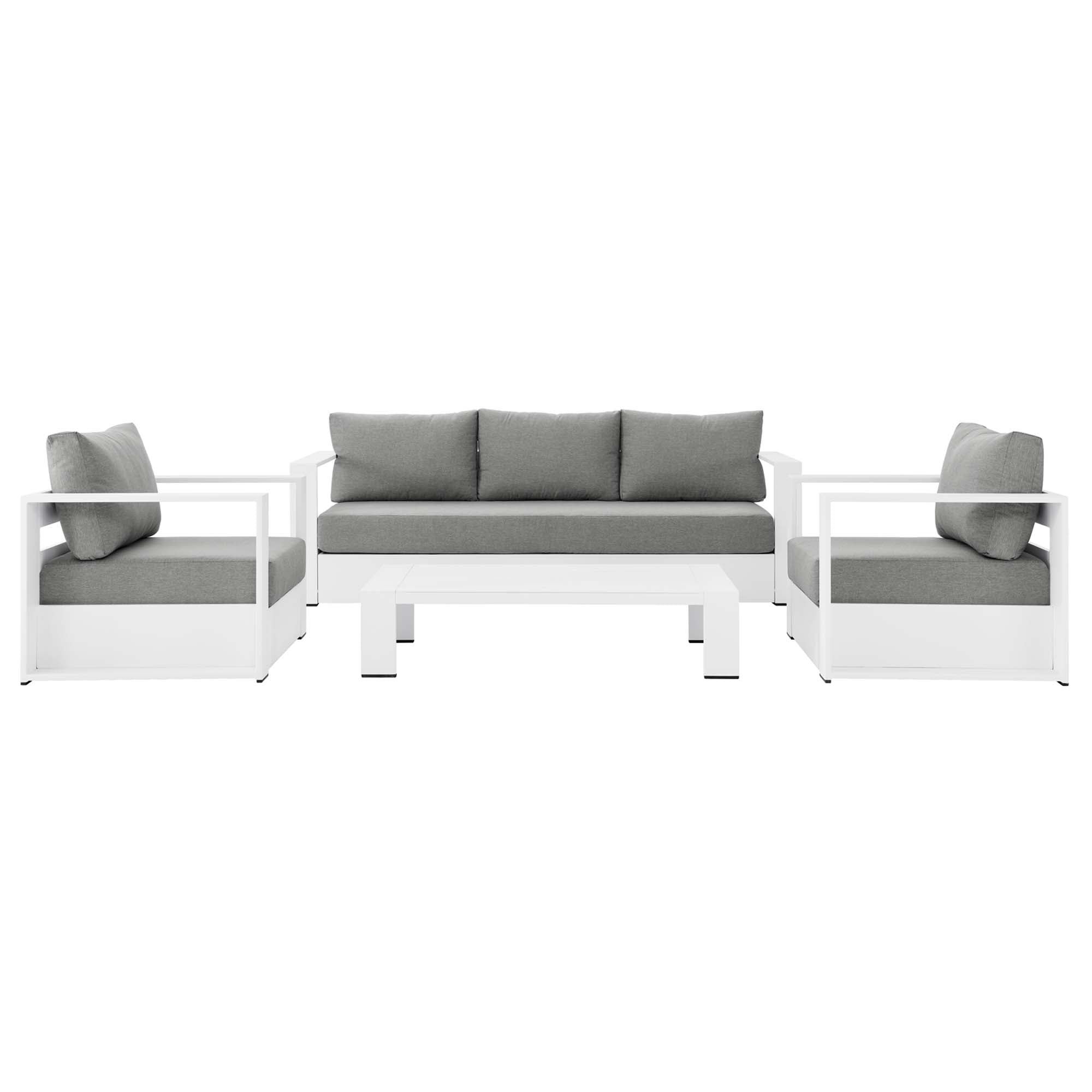 Modway Tahoe 4-Piece Outdoor Patio Powder-Coated Aluminum Set