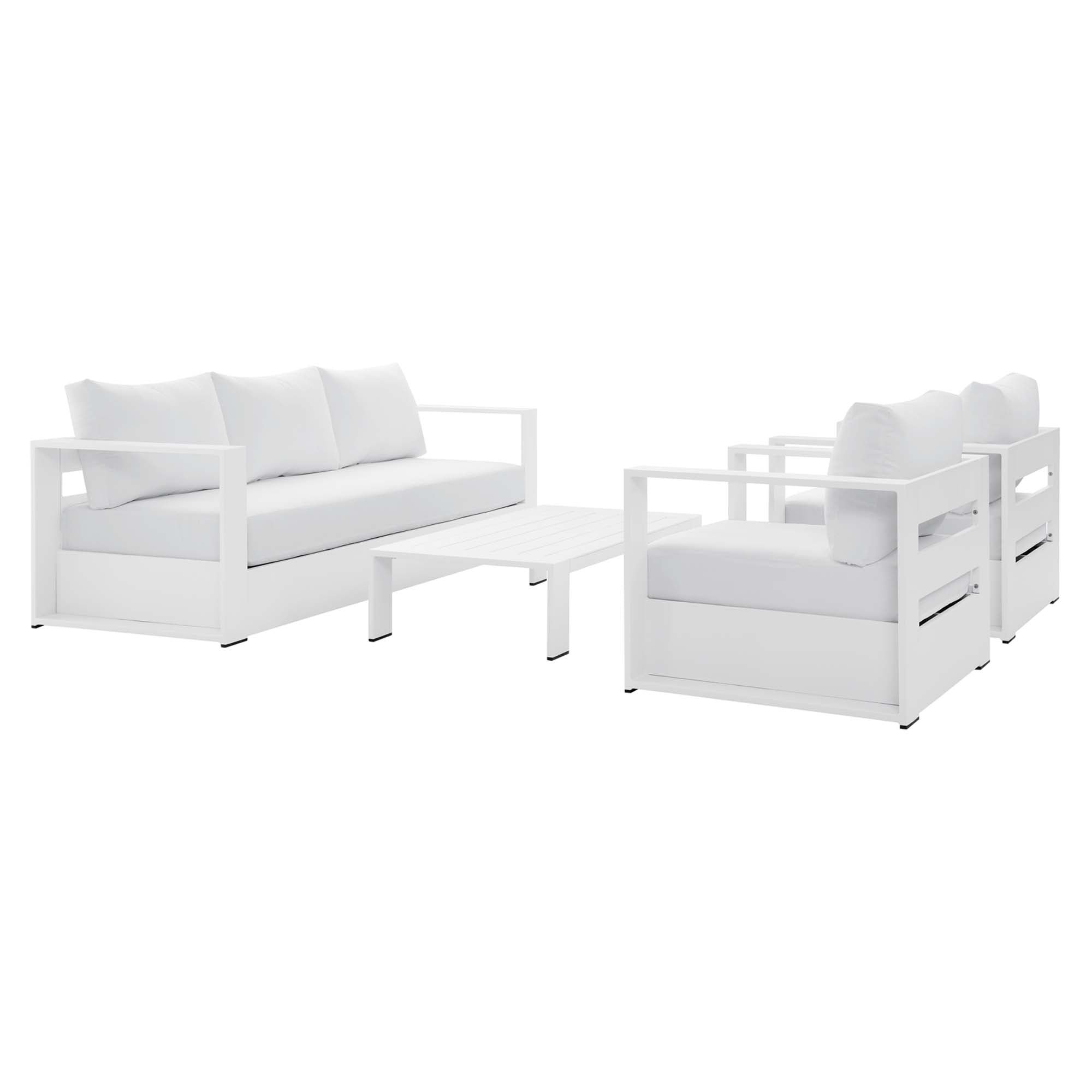 Modway Tahoe 4-Piece Outdoor Patio Powder-Coated Aluminum Set