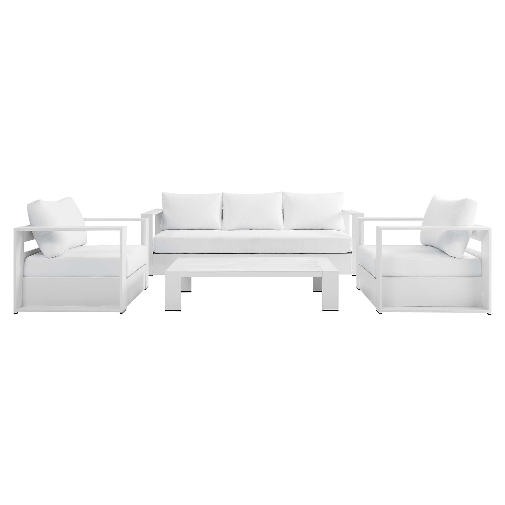 Modway Tahoe 4-Piece Outdoor Patio Powder-Coated Aluminum Set