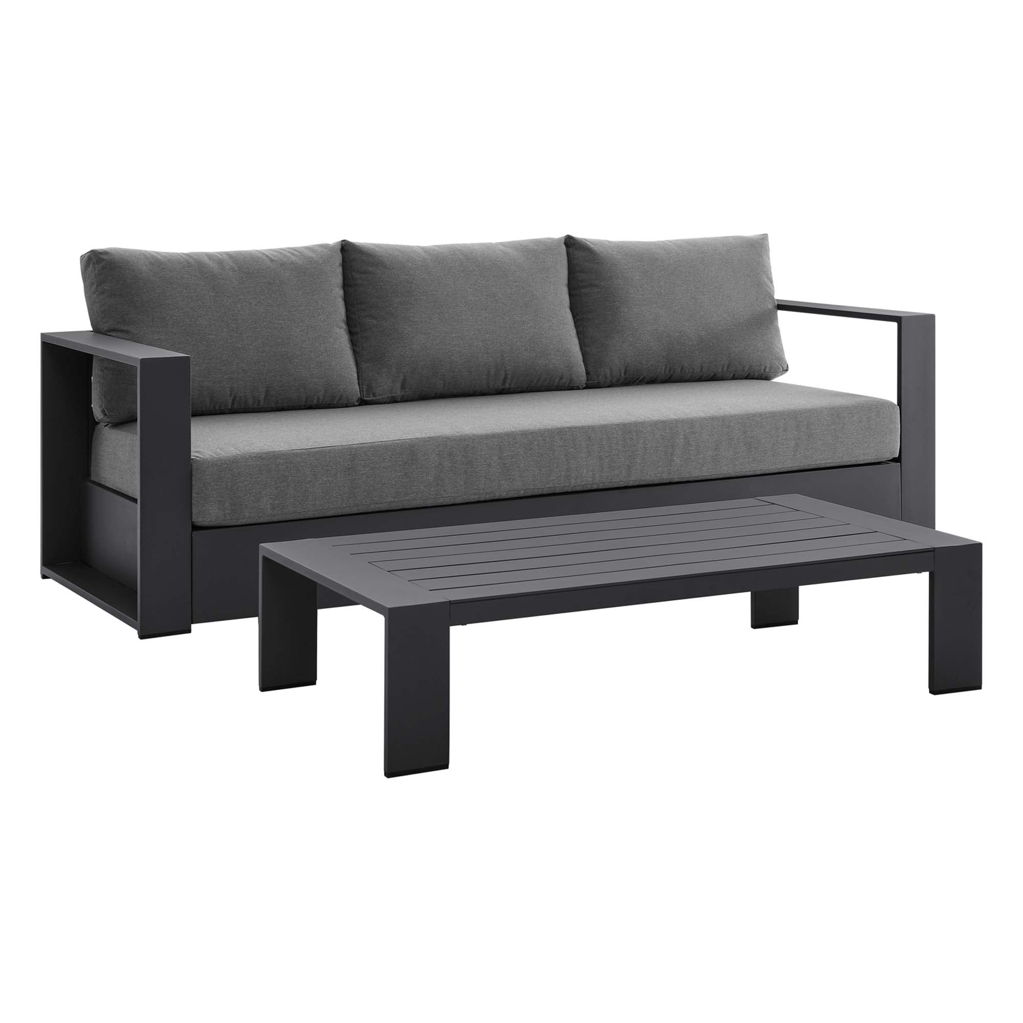 Modway Tahoe 2-Piece Outdoor Patio Powder-Coated Aluminum Set
