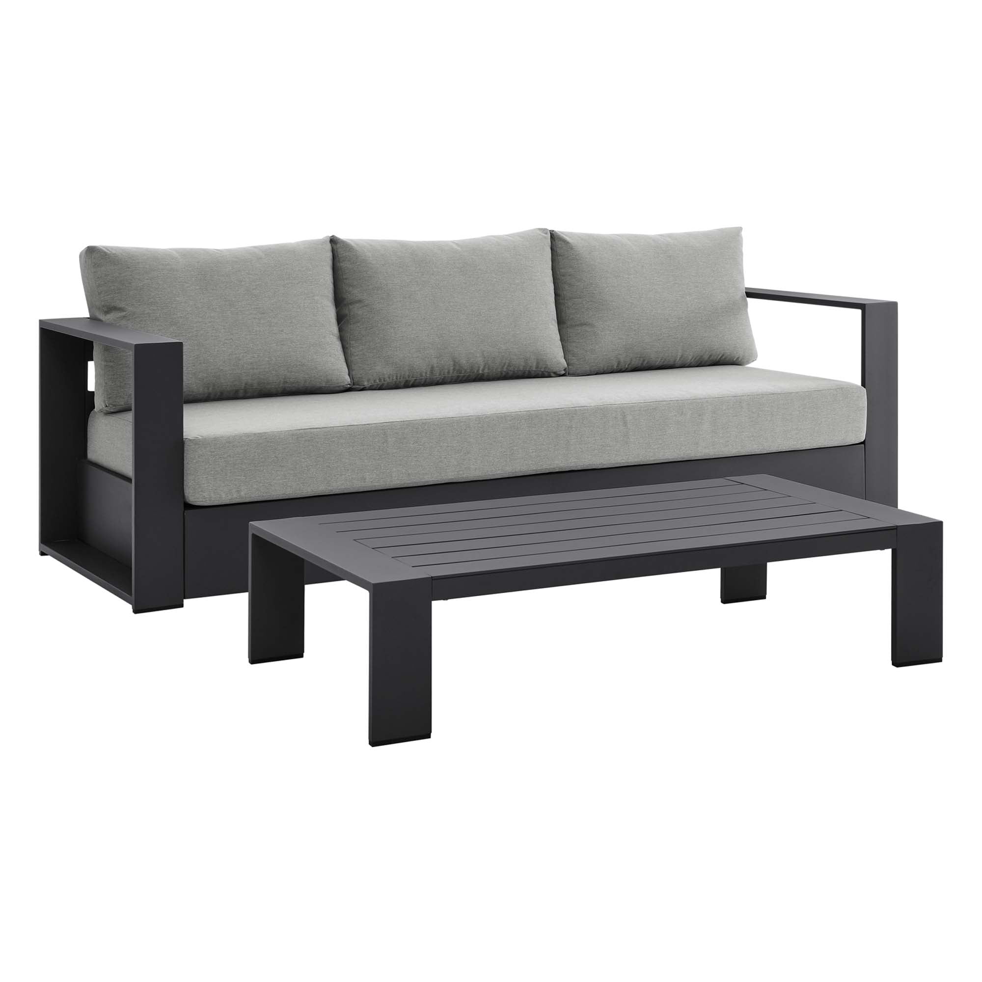 Modway Tahoe 2-Piece Outdoor Patio Powder-Coated Aluminum Set