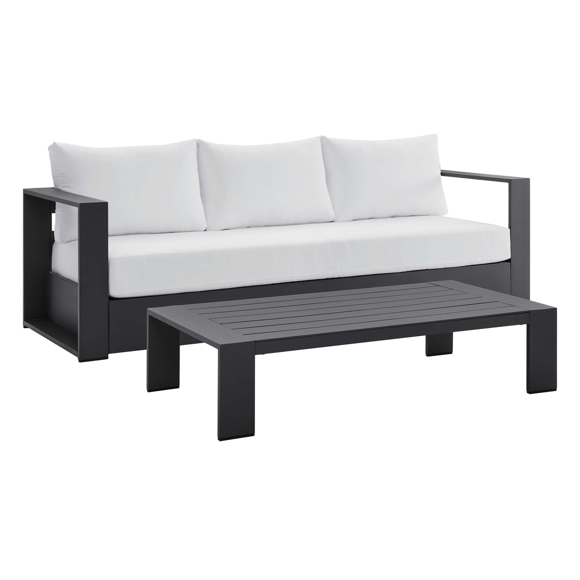 Modway Tahoe 2-Piece Outdoor Patio Powder-Coated Aluminum Set
