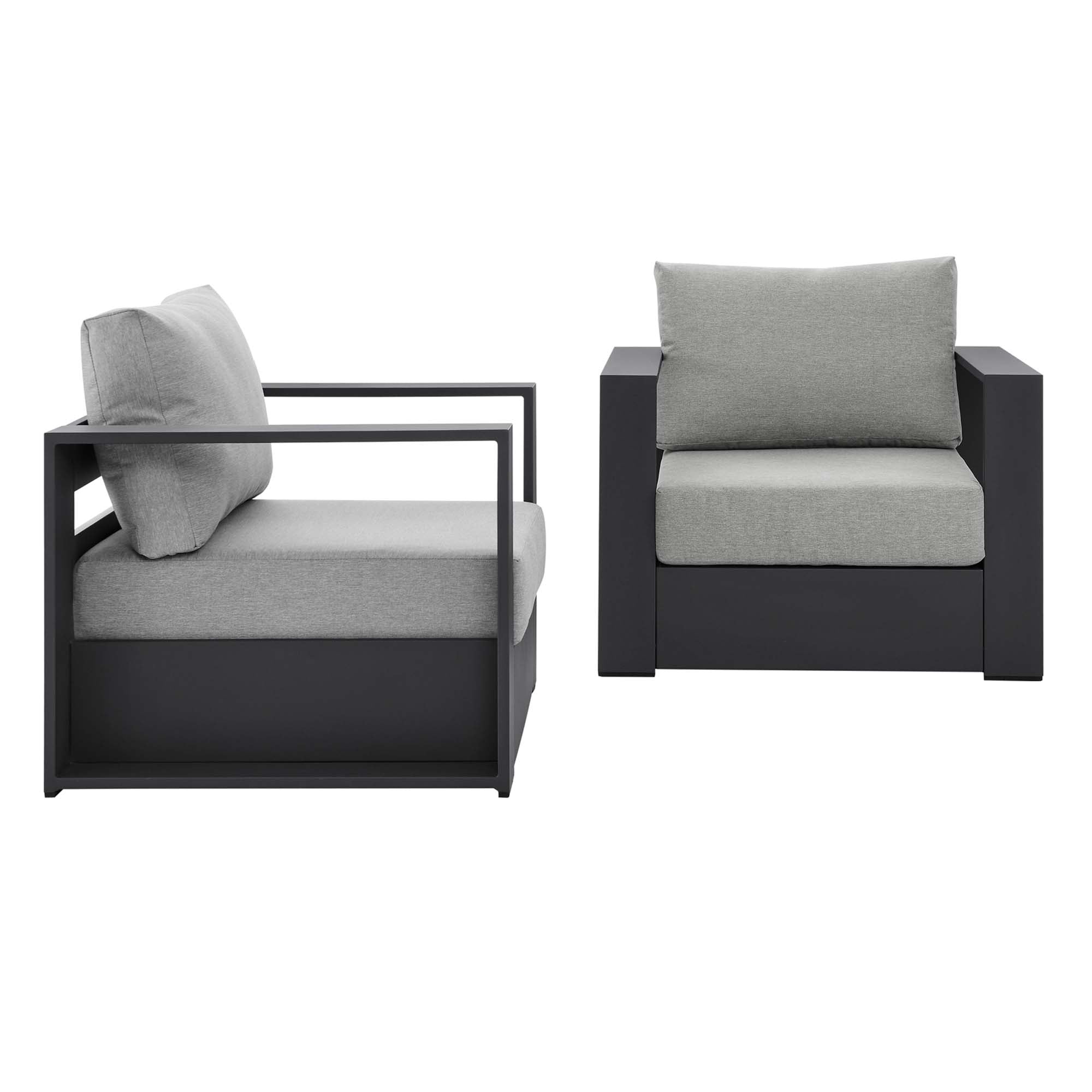 Modway Tahoe 2-Piece Outdoor Patio Powder-Coated Aluminum Armchair Set