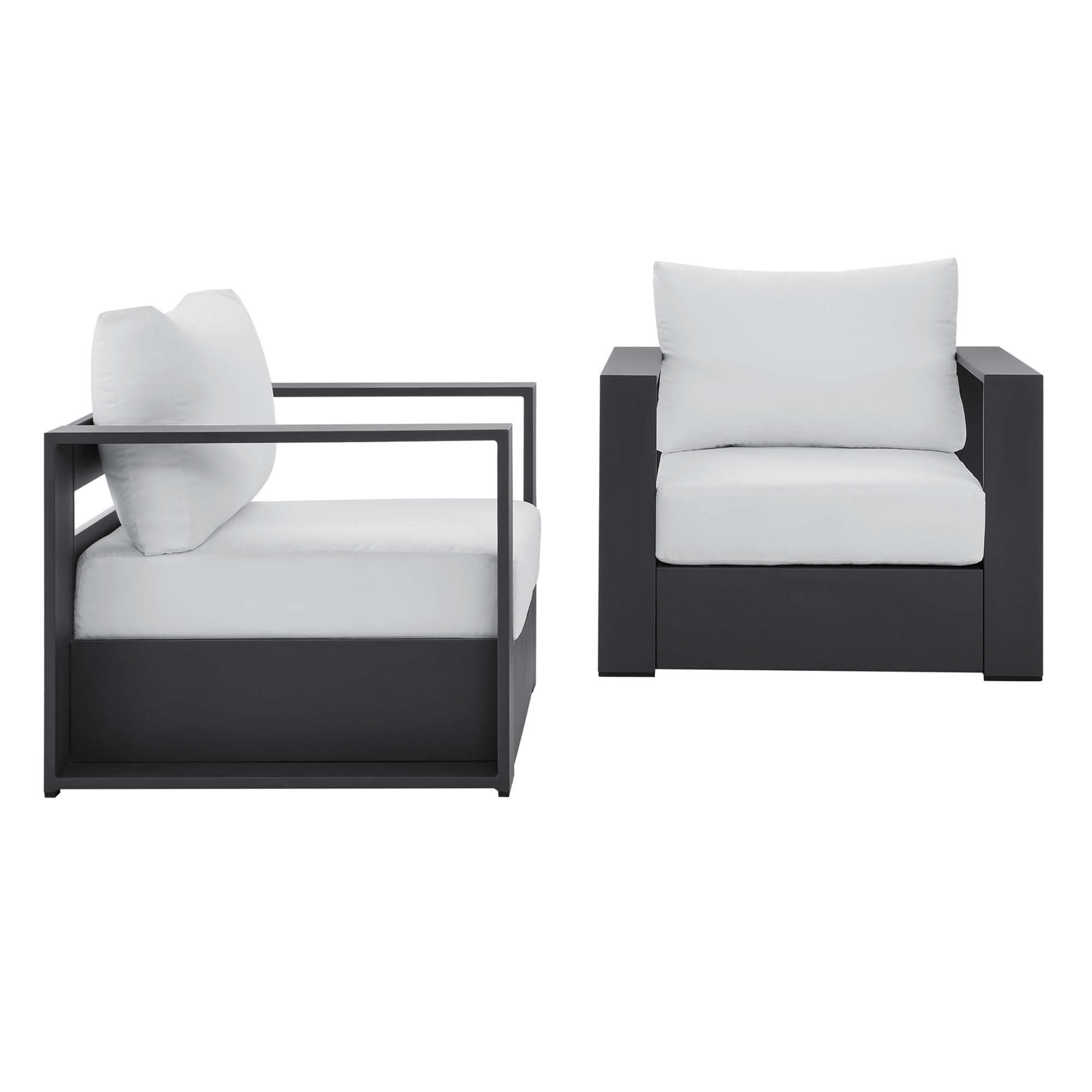 Modway Tahoe 2-Piece Outdoor Patio Powder-Coated Aluminum Armchair Set