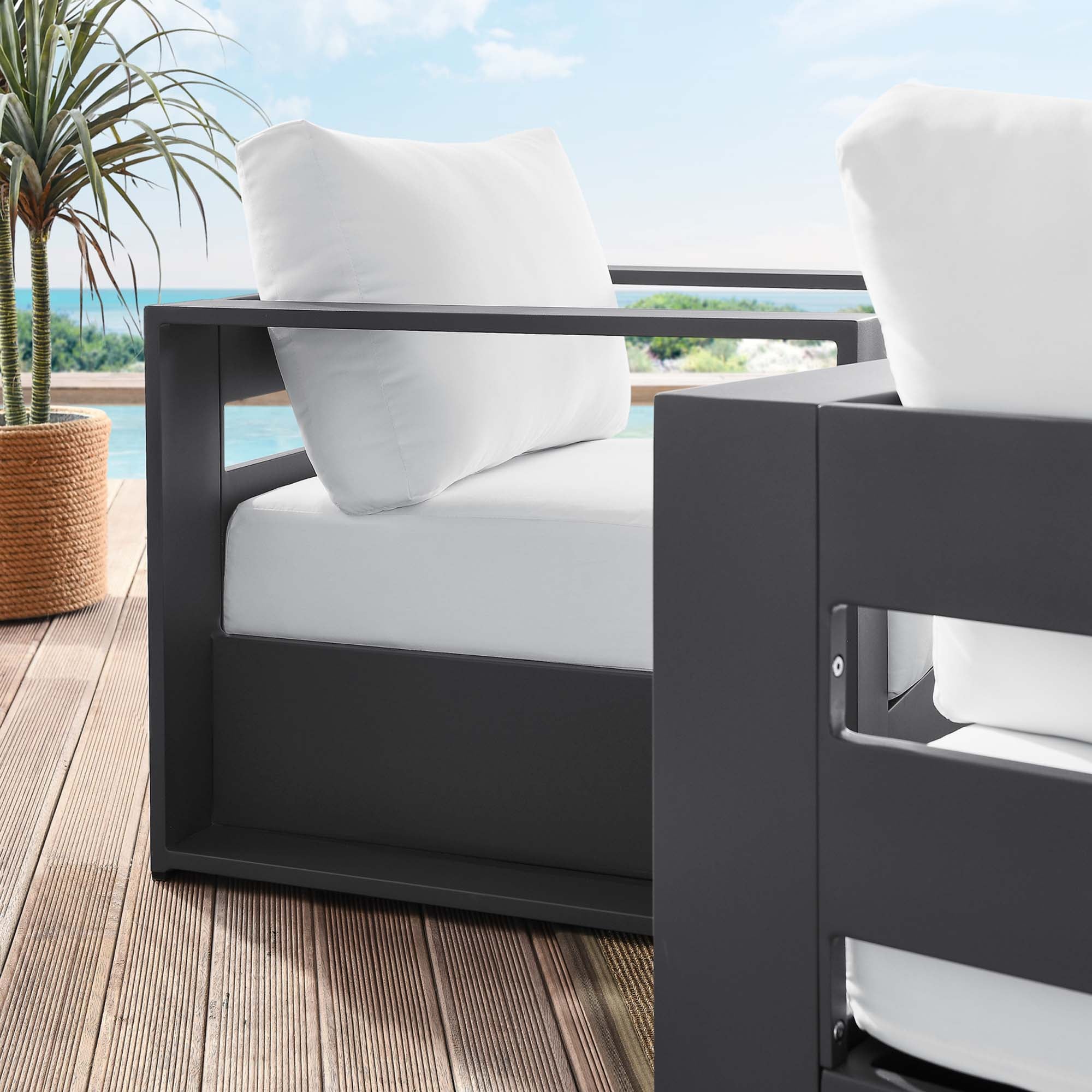 Modway Tahoe 2-Piece Outdoor Patio Powder-Coated Aluminum Armchair Set