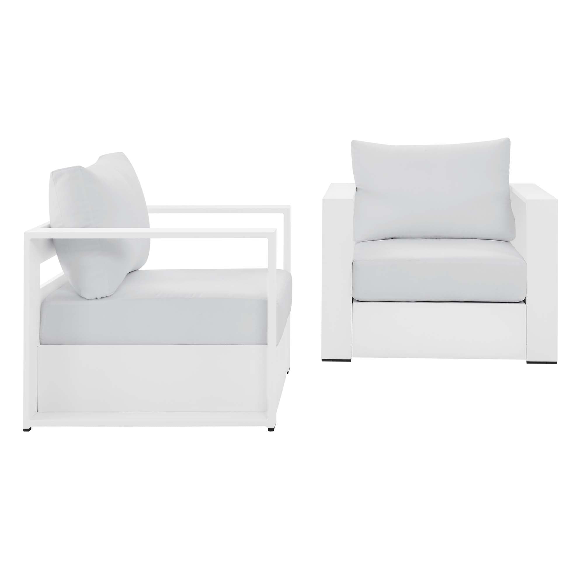 Modway Tahoe 2-Piece Outdoor Patio Powder-Coated Aluminum Armchair Set