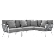 Modway Stance Outdoor Patio Aluminum Large Sectional Sofa