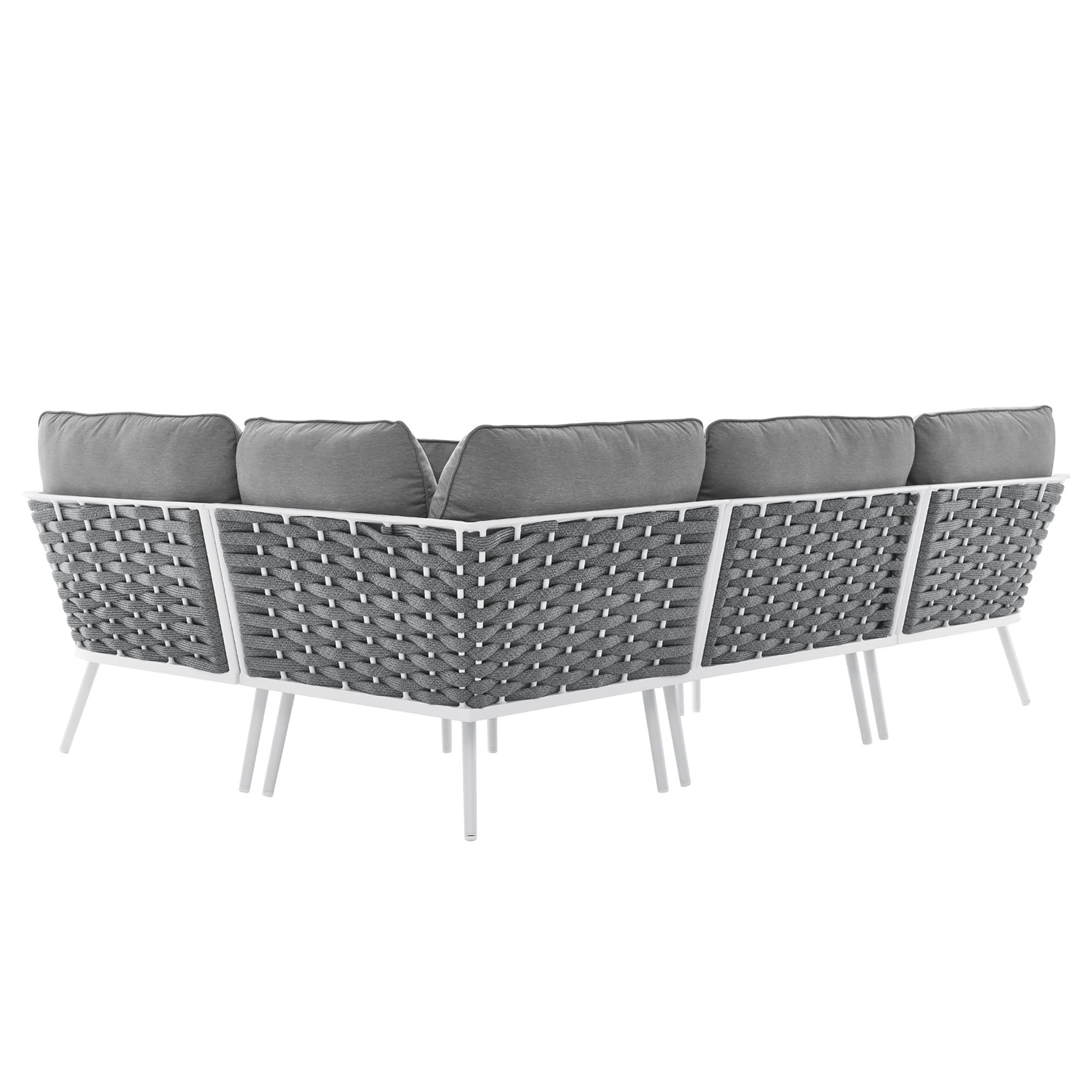 Modway Stance Outdoor Patio Aluminum Large Sectional Sofa