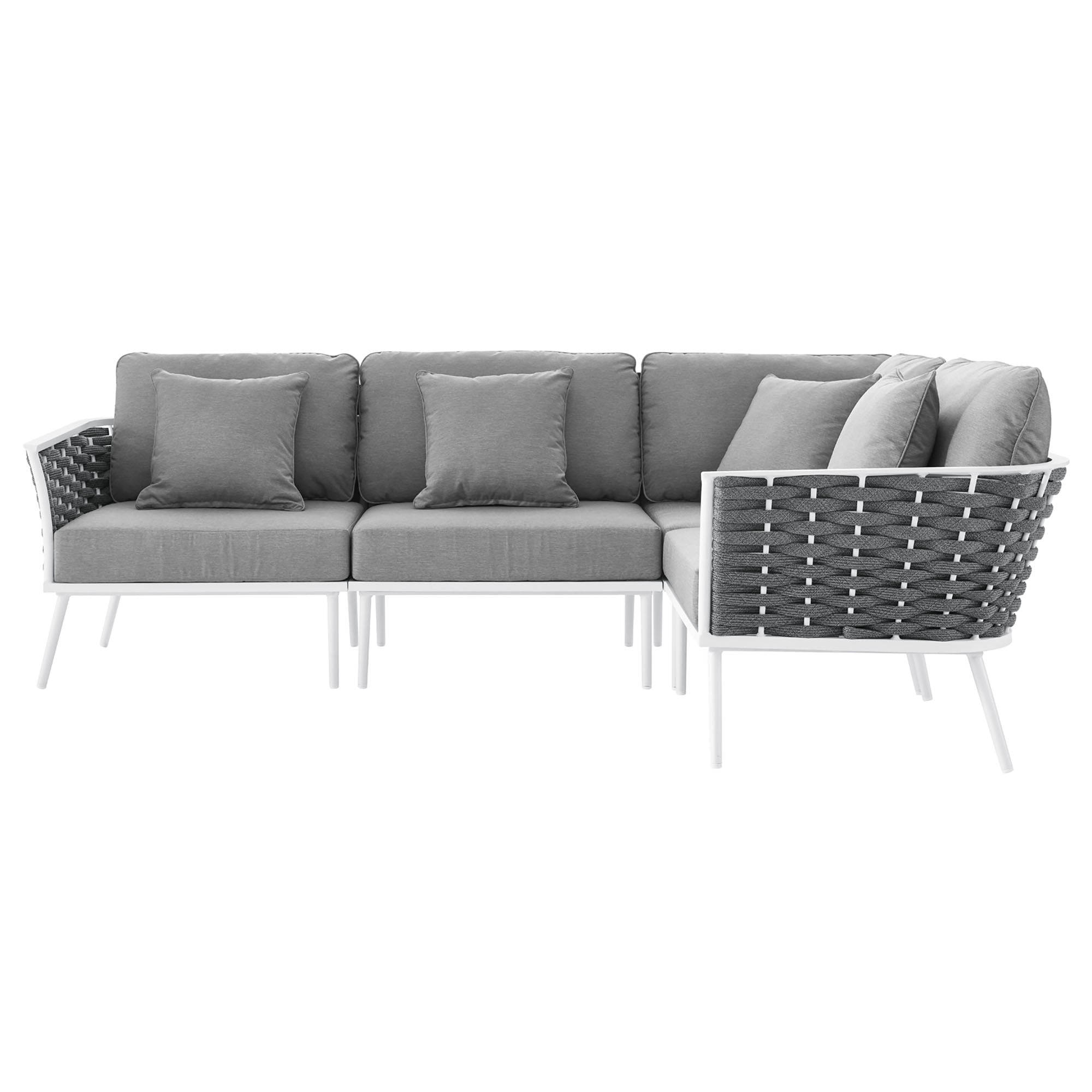 Modway Stance Outdoor Patio Aluminum Large Sectional Sofa