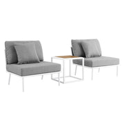 Modway Stance 3 Piece Outdoor Patio Aluminum Set