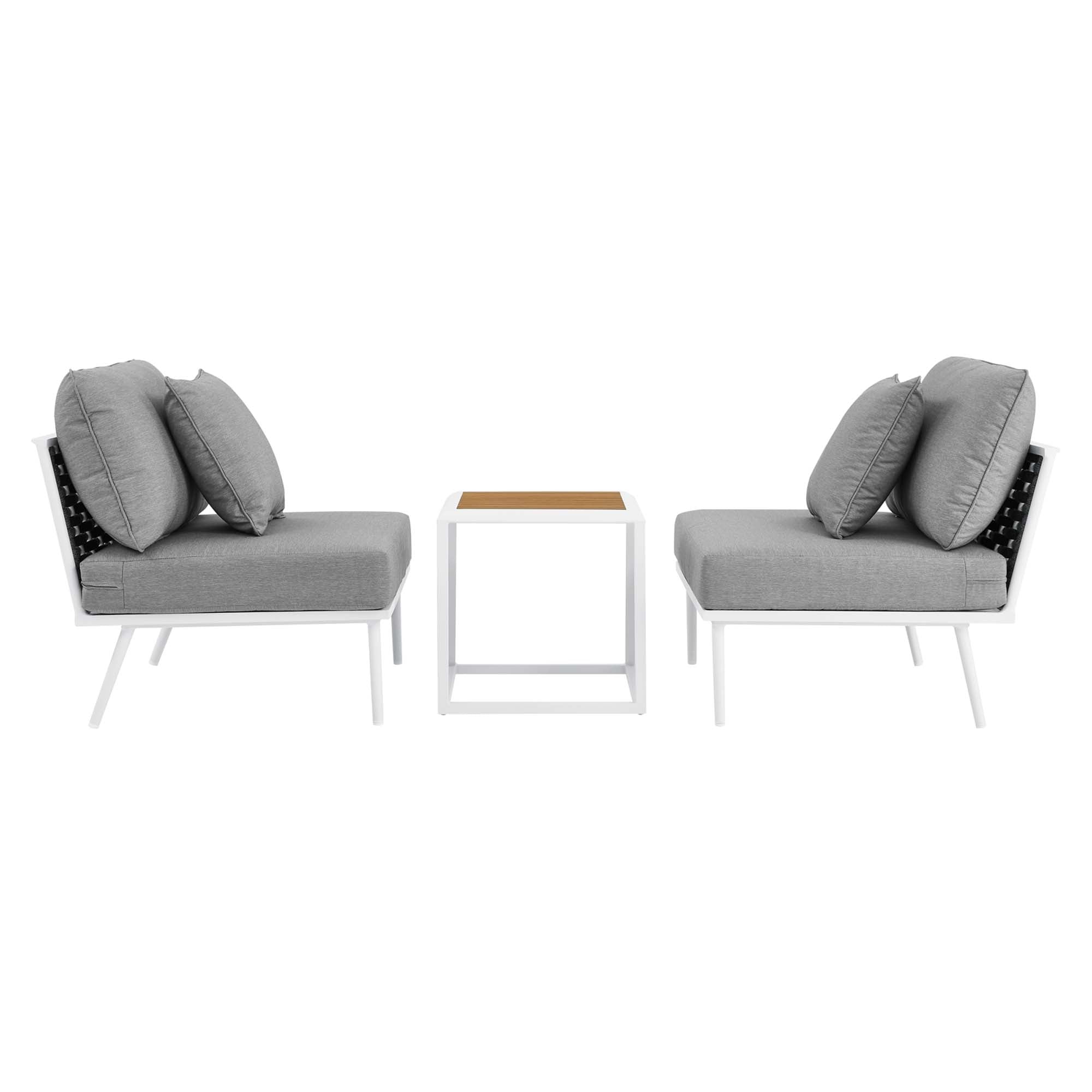Modway Stance 3 Piece Outdoor Patio Aluminum Set