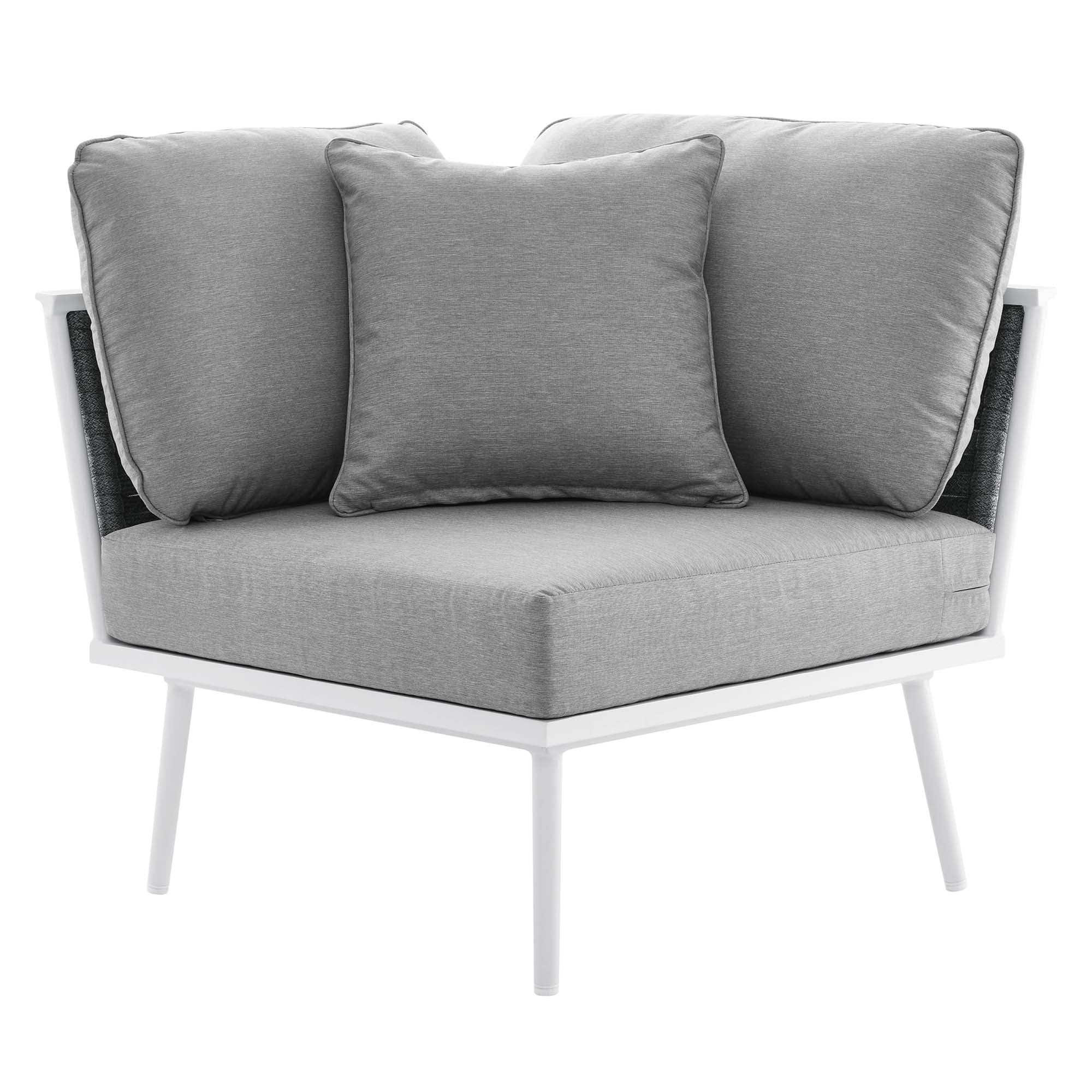 Modway Stance 4 Piece Outdoor Patio Aluminum Sectional Sofa Set