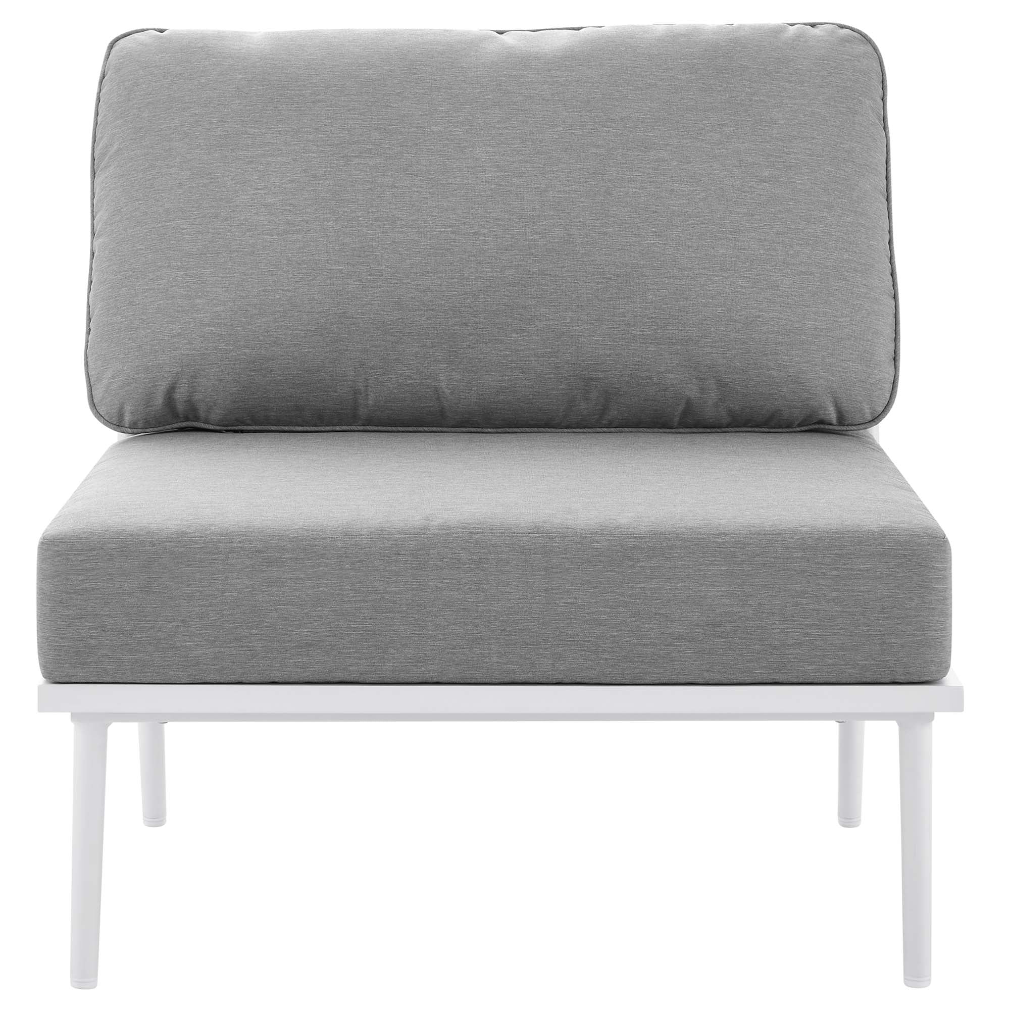 Modway Stance 9 Piece Aluminum Outdoor Patio Aluminum Sectional Sofa Set