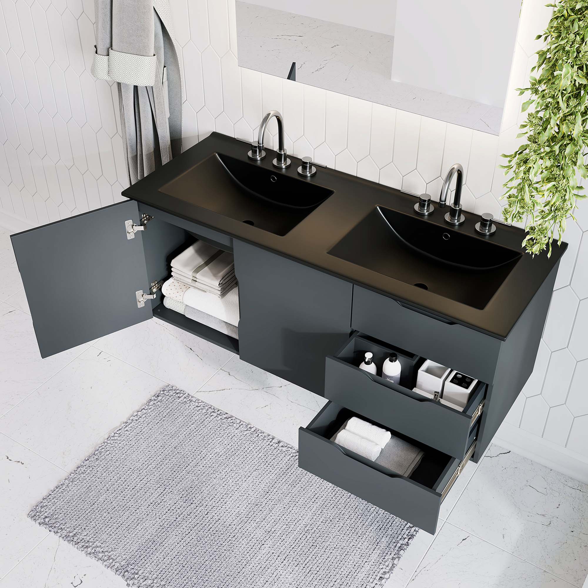 Modway Vitality 48" Double Sink Bathroom Vanity