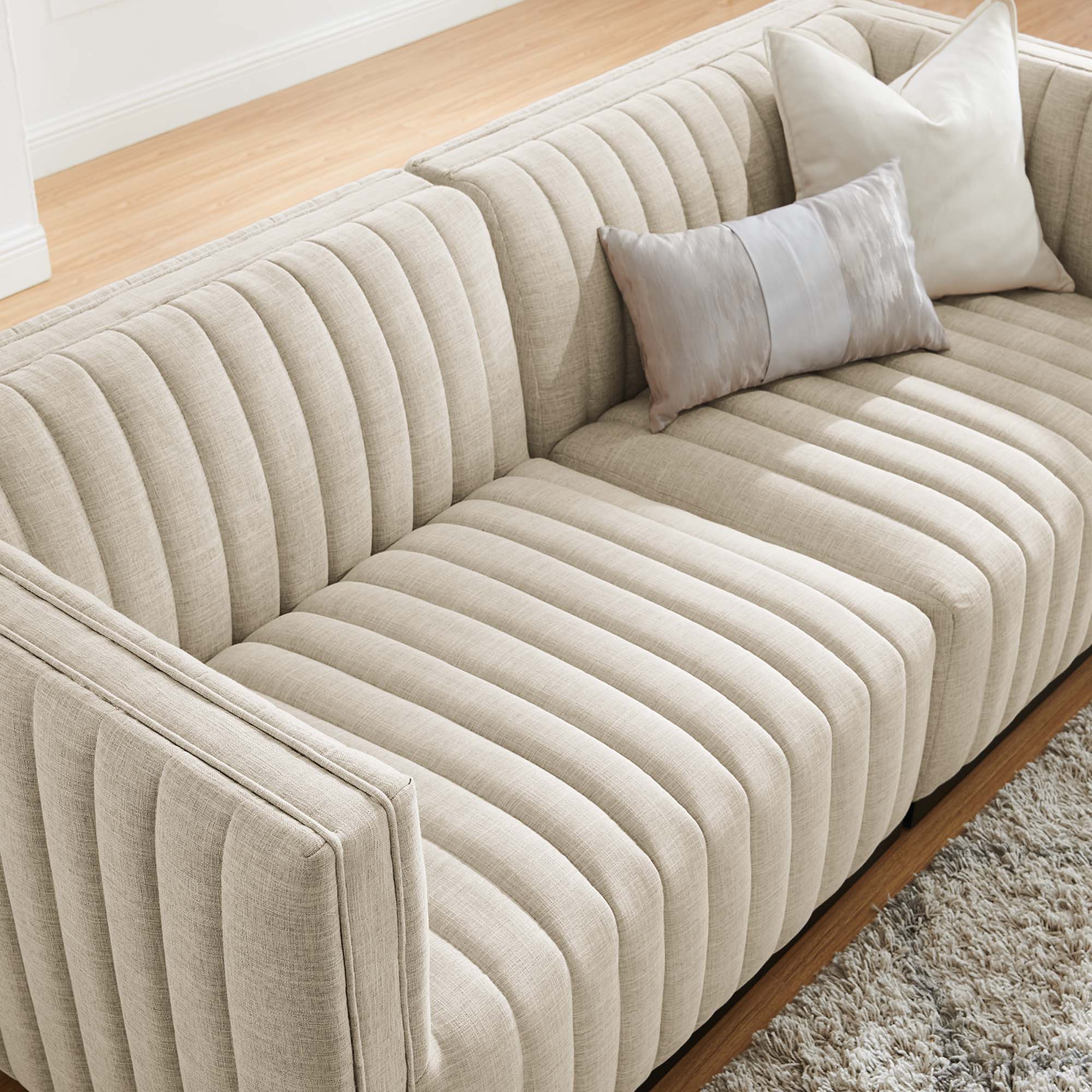 Modway Conjure Channel Tufted Upholstered Fabric Loveseat
