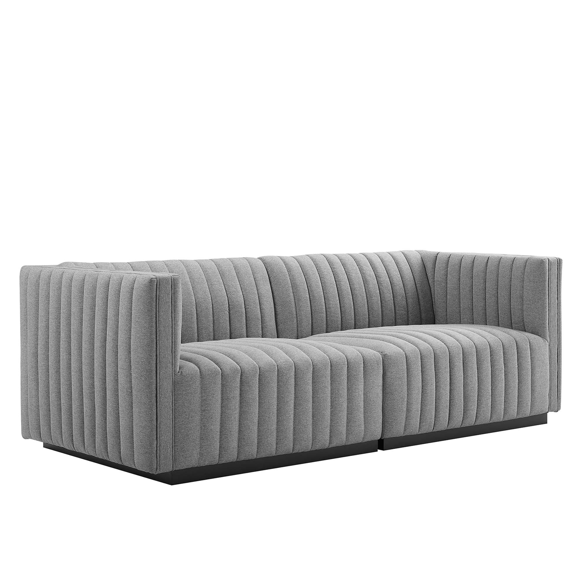 Modway Conjure Channel Tufted Upholstered Fabric Loveseat