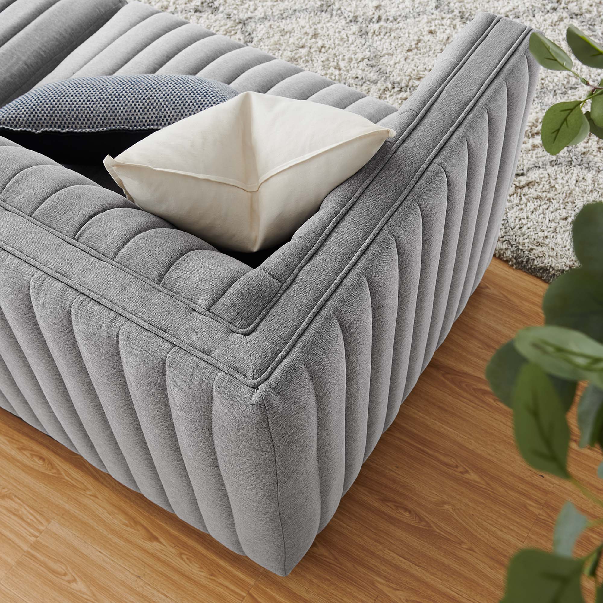 Modway Conjure Channel Tufted Upholstered Fabric Loveseat