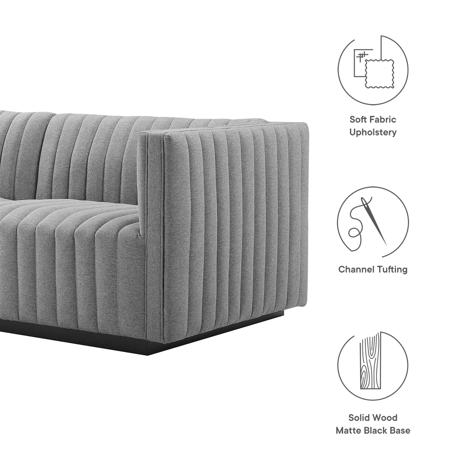 Modway Conjure Channel Tufted Upholstered Fabric Loveseat