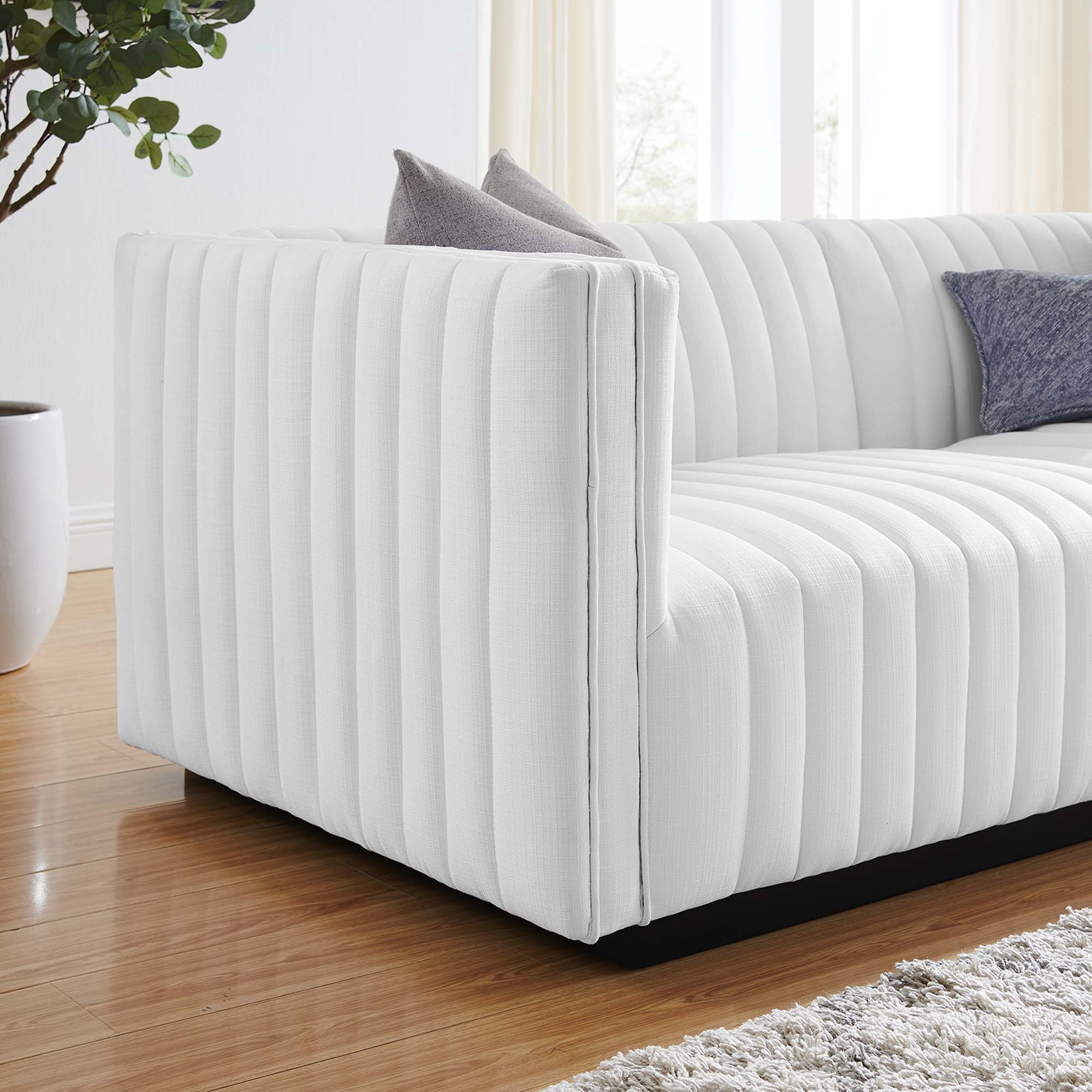 Modway Conjure Channel Tufted Upholstered Fabric Loveseat