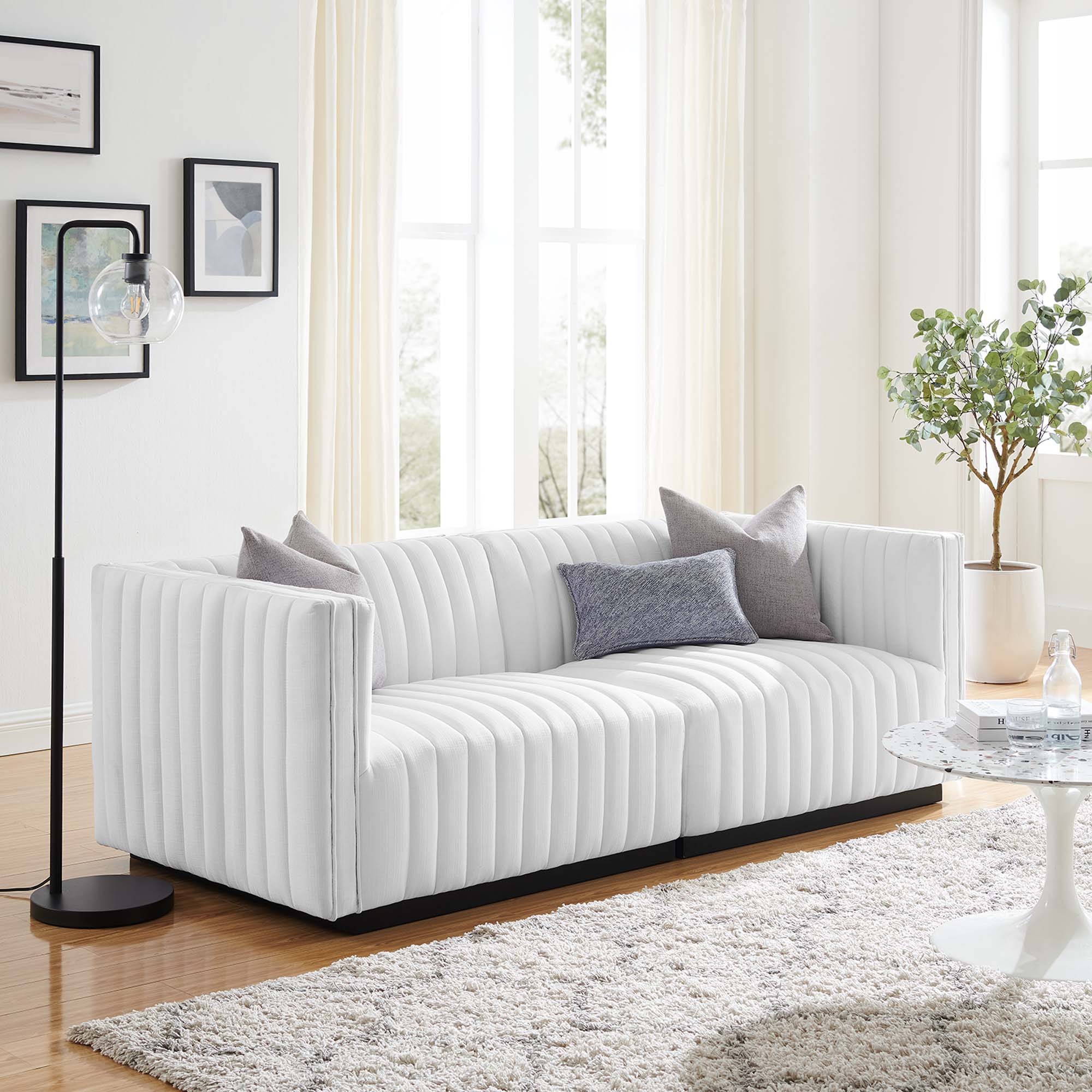 Modway Conjure Channel Tufted Upholstered Fabric Loveseat