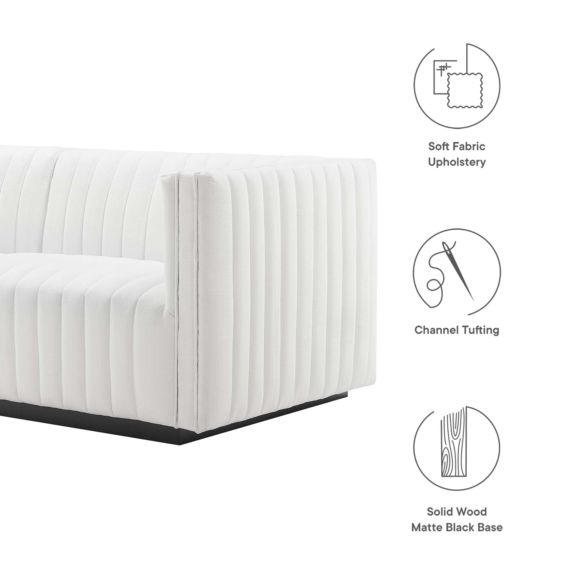 Modway Conjure Channel Tufted Upholstered Fabric Loveseat