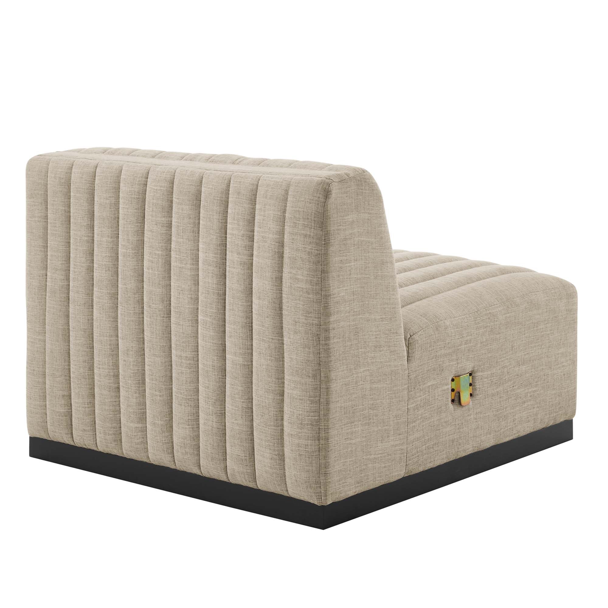 Modway Conjure 4-Piece Channel Tufted Upholstered Fabric Sectional Sofa