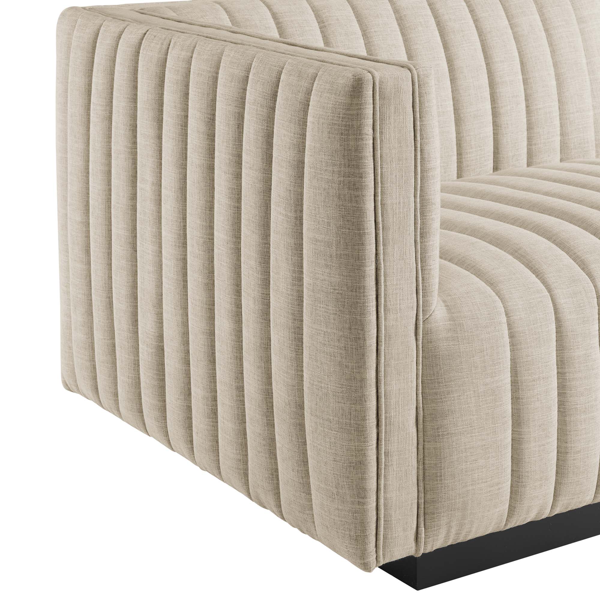 Modway Conjure 4-Piece Channel Tufted Upholstered Fabric Sofa