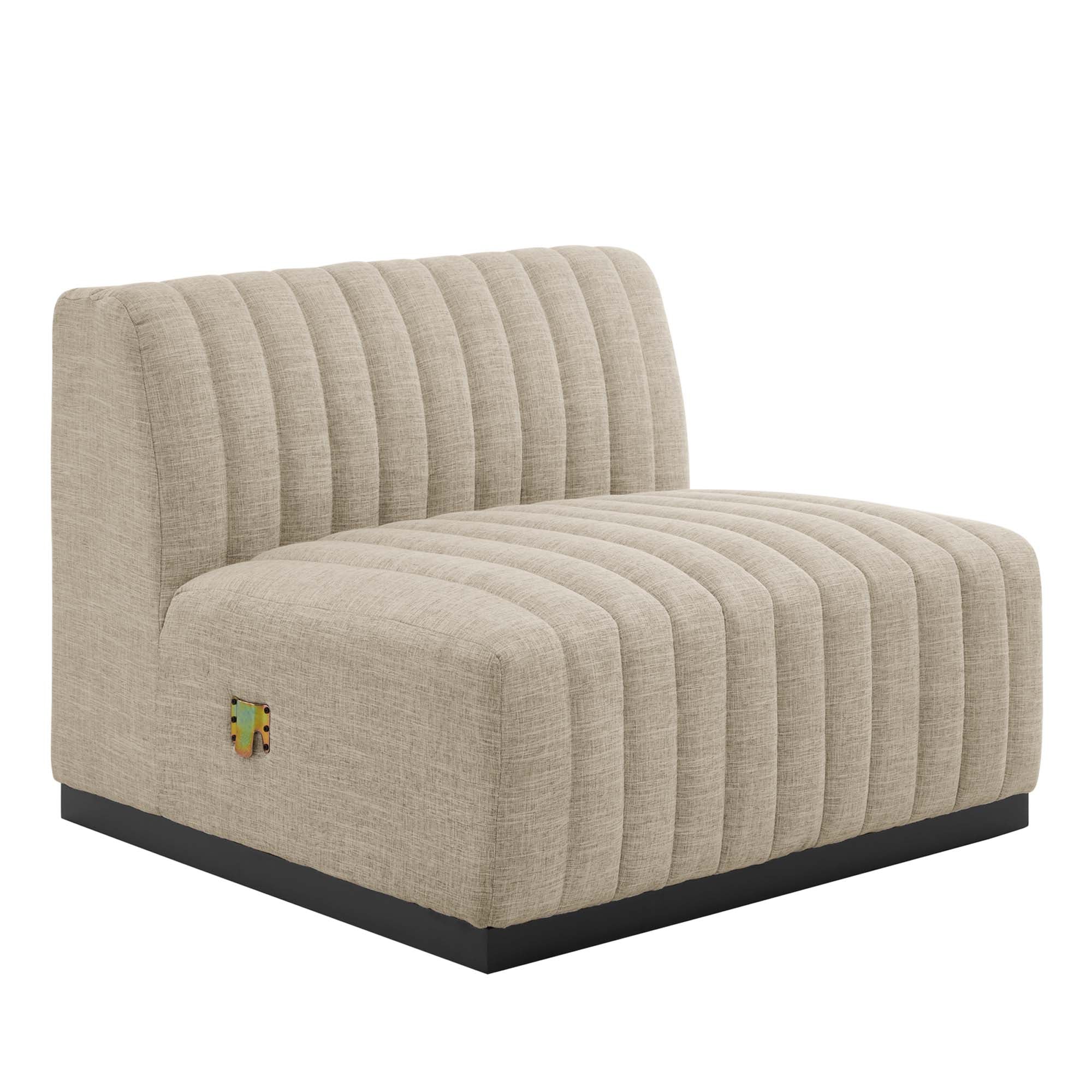 Modway Conjure 6-Piece Channel Tufted Upholstered Fabric Sectional Sofa