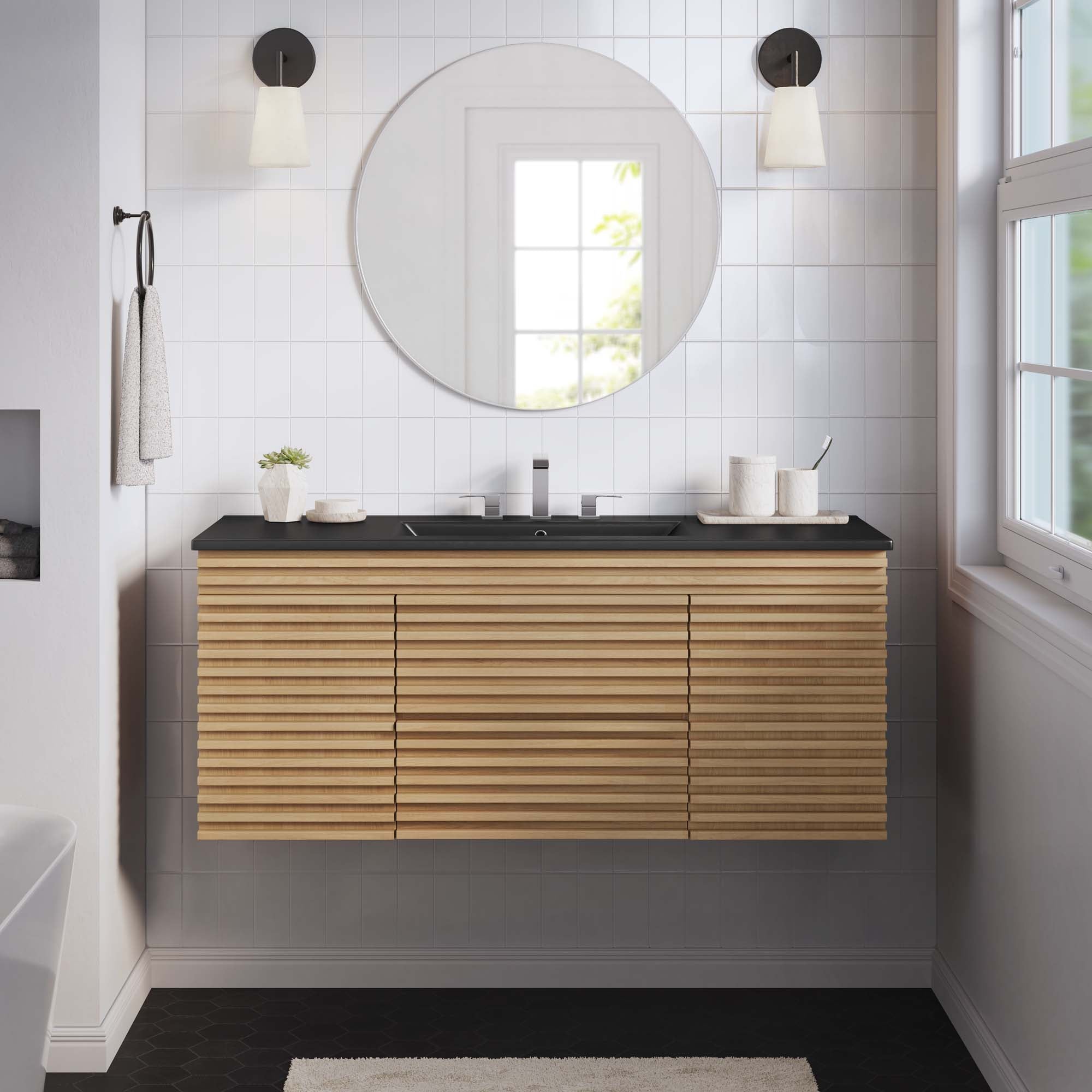 Modway Render 48" Wall-Mount Bathroom Vanity