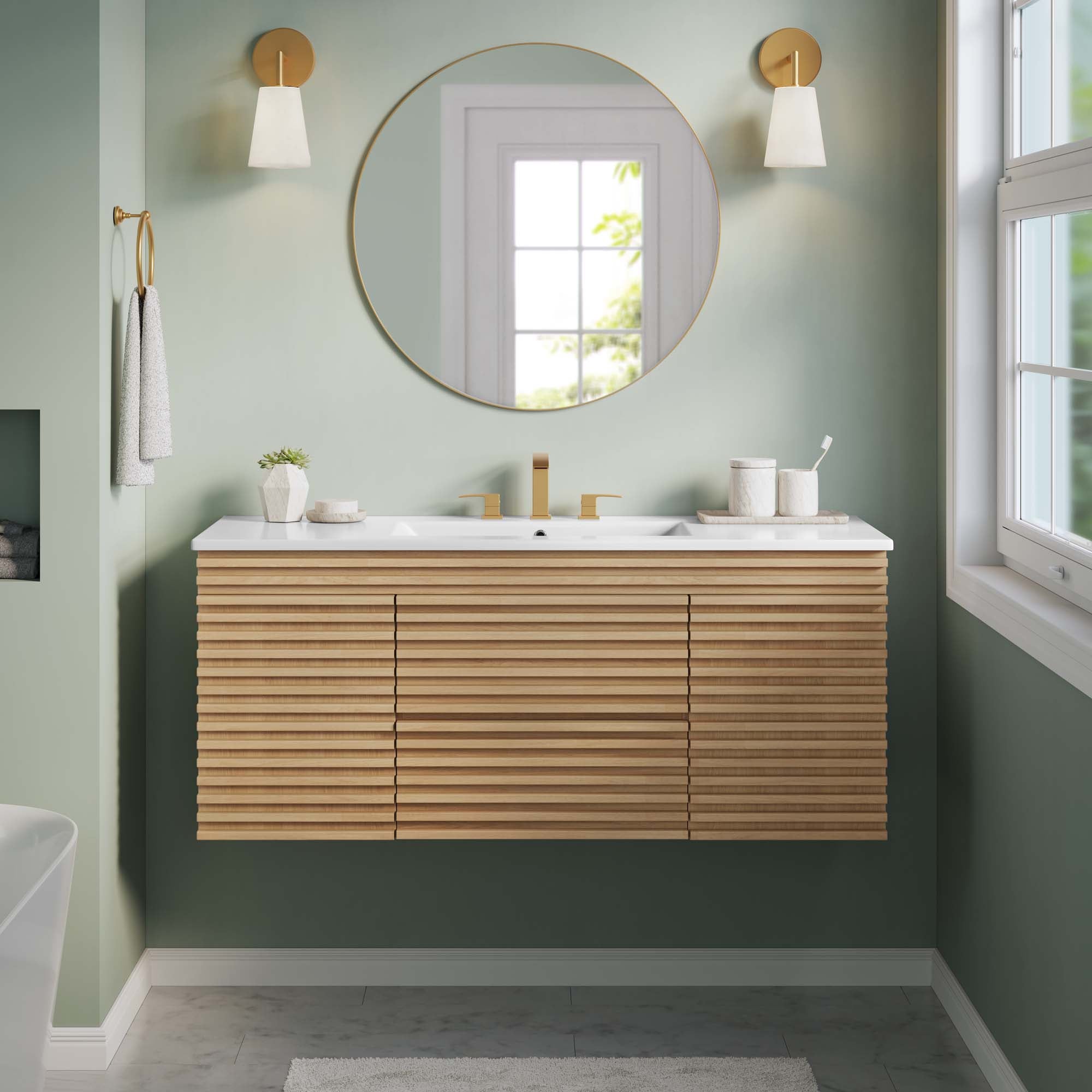 Modway Render 48" Wall-Mount Bathroom Vanity