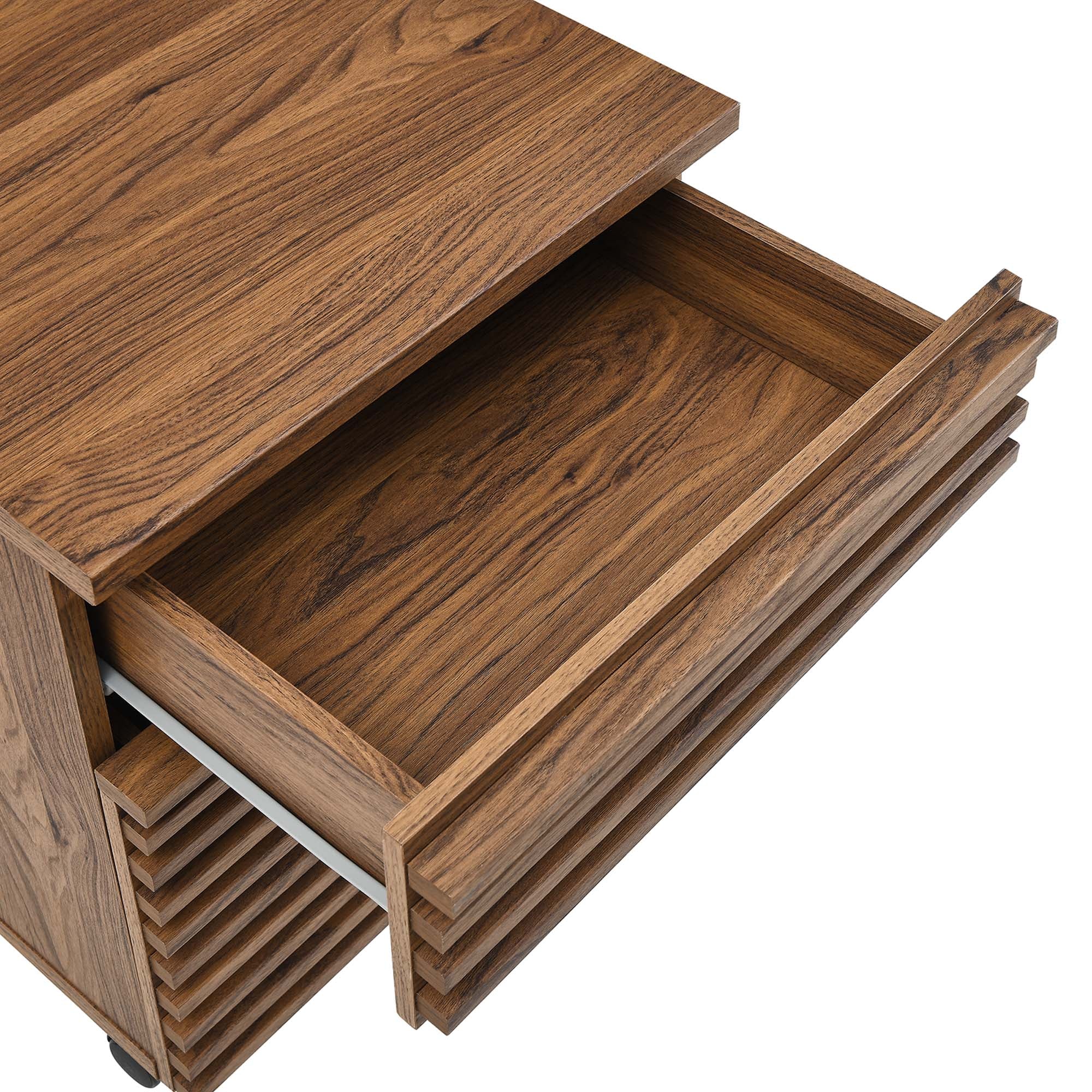Modway Render Wood Desk and File Cabinet Set