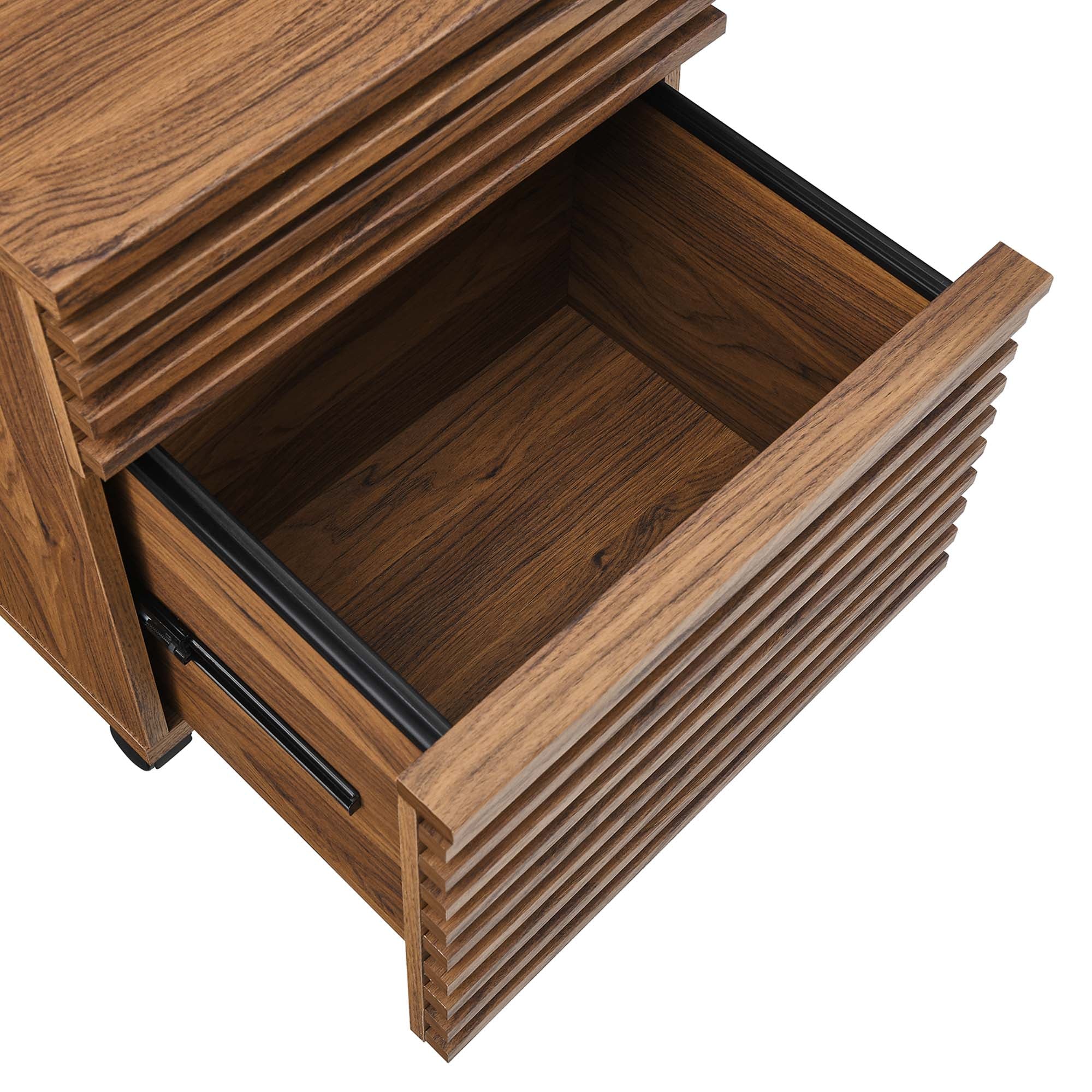 Modway Render Wood Desk and File Cabinet Set