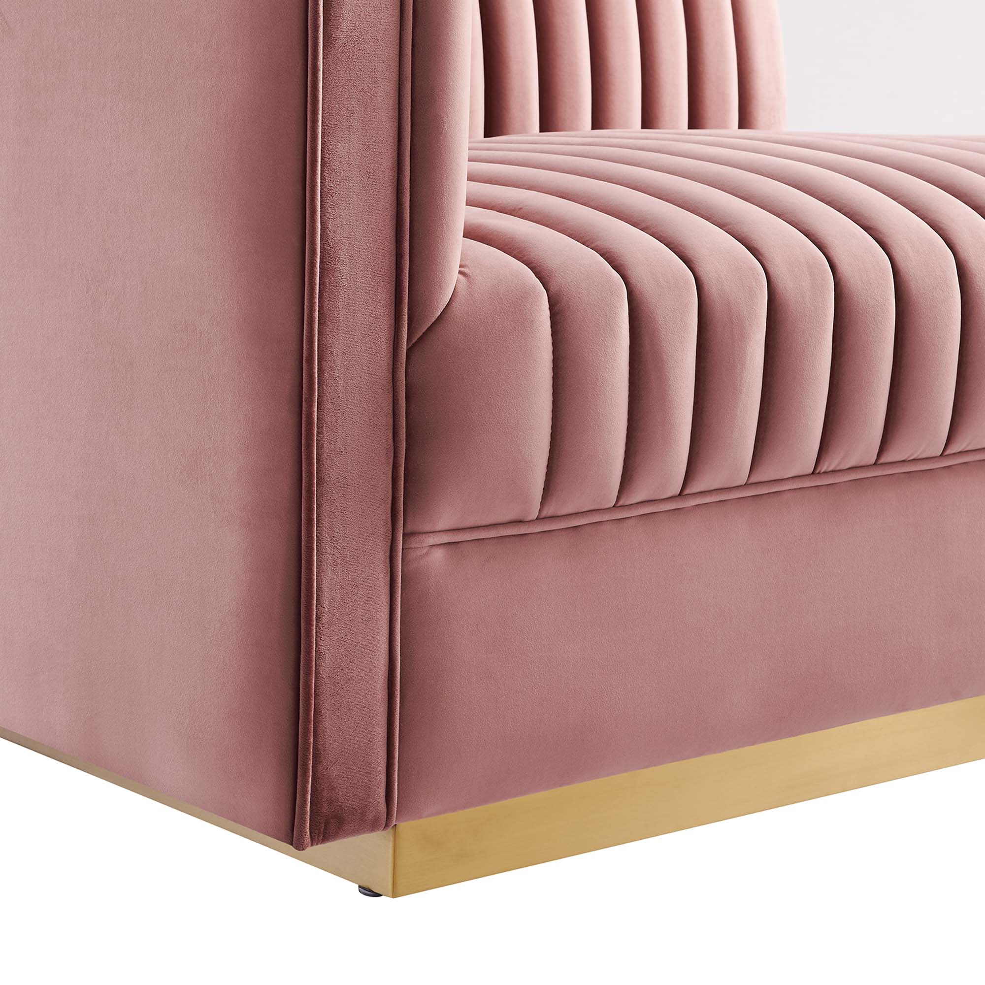 Modway Sanguine Channel Tufted Performance Velvet 4-Seat Modular Sectional Sofa