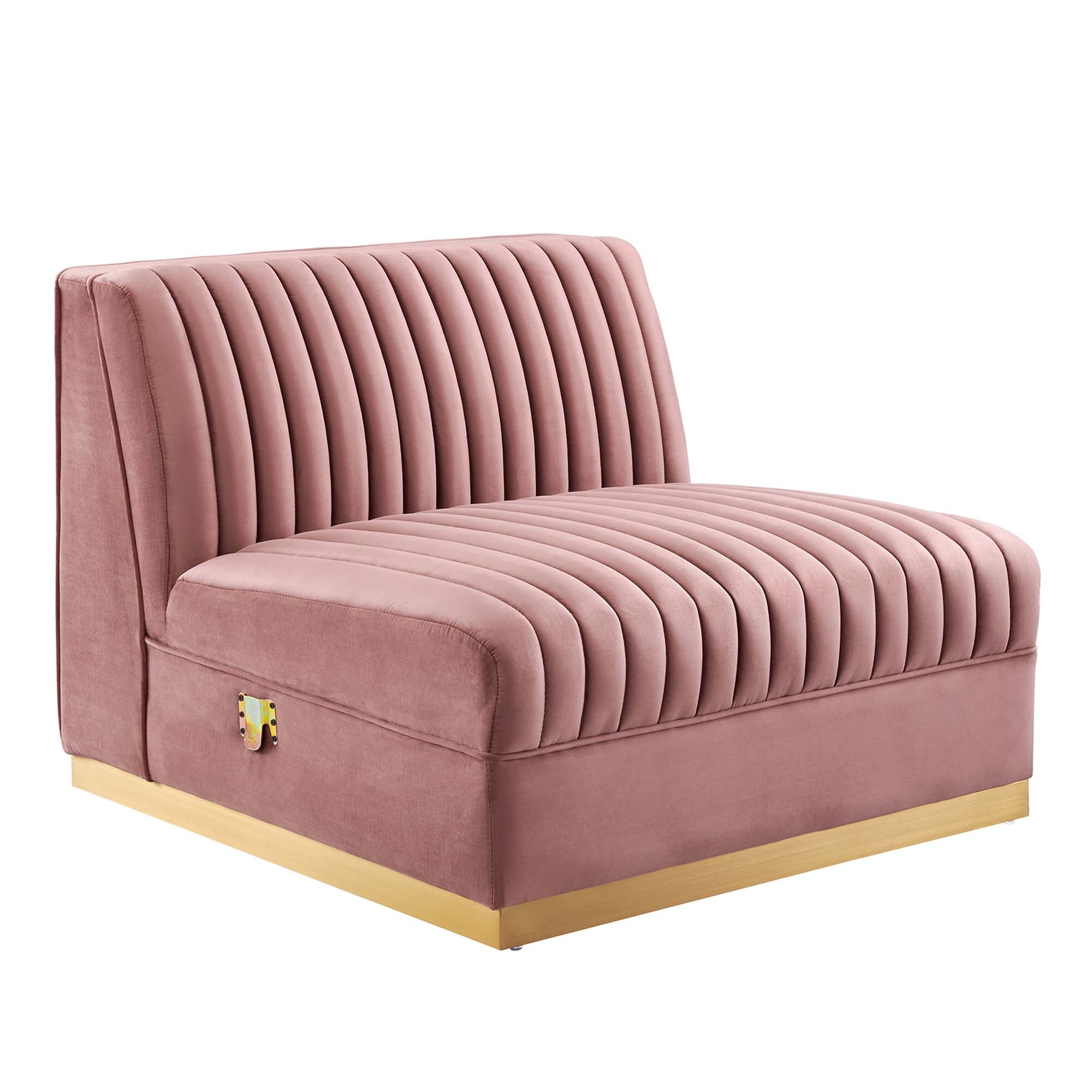 Modway Sanguine Channel Tufted Performance Velvet 4-Seat Modular Sectional Sofa