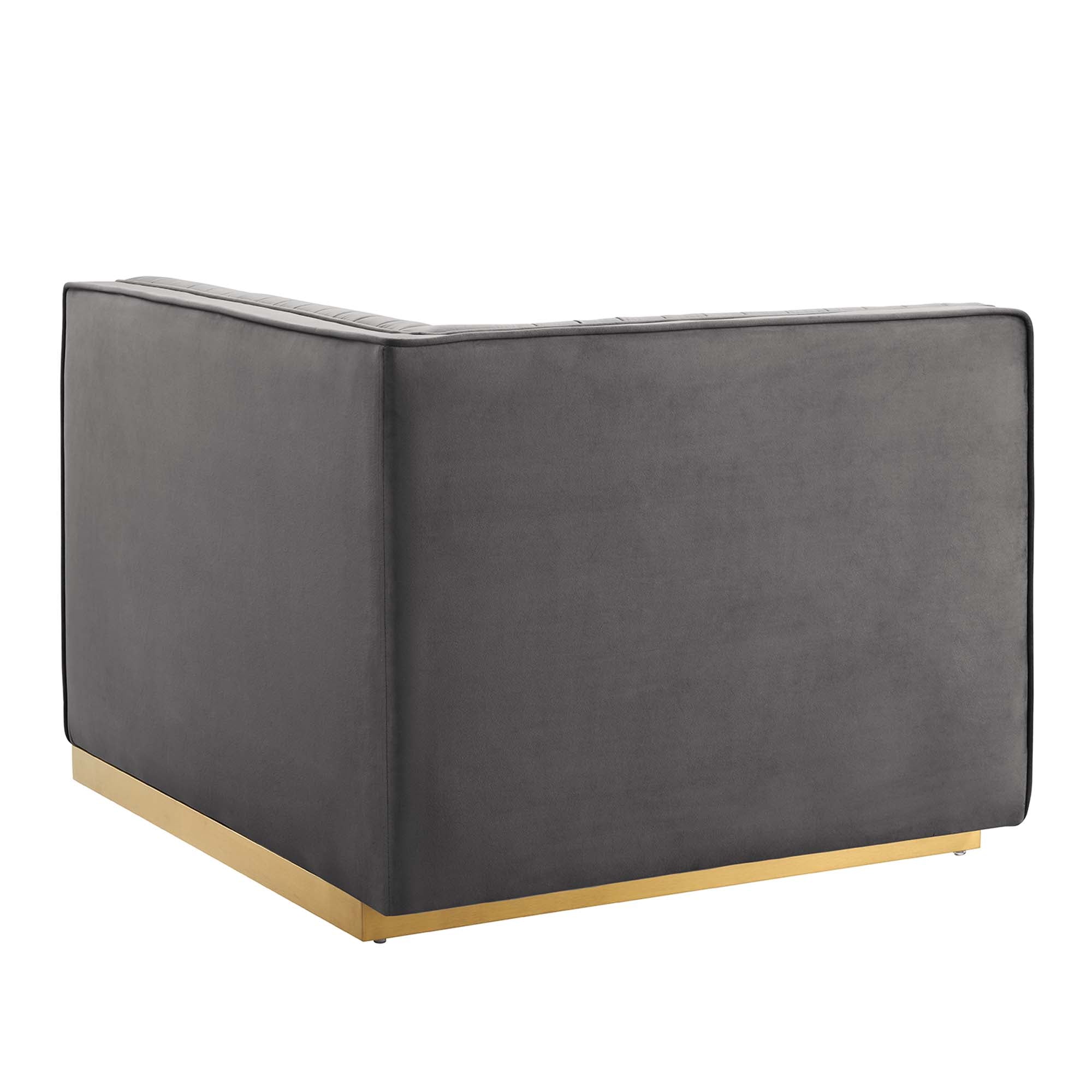 Modway Sanguine 4-Piece Channel Tufted Performance Velvet Right-Facing Modular Sectional Sofa