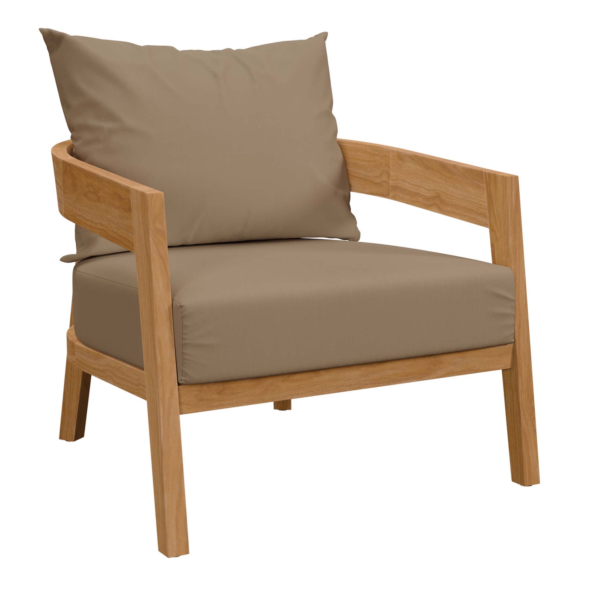 Modway Brisbane 3-Piece Teak Wood Outdoor Patio Set