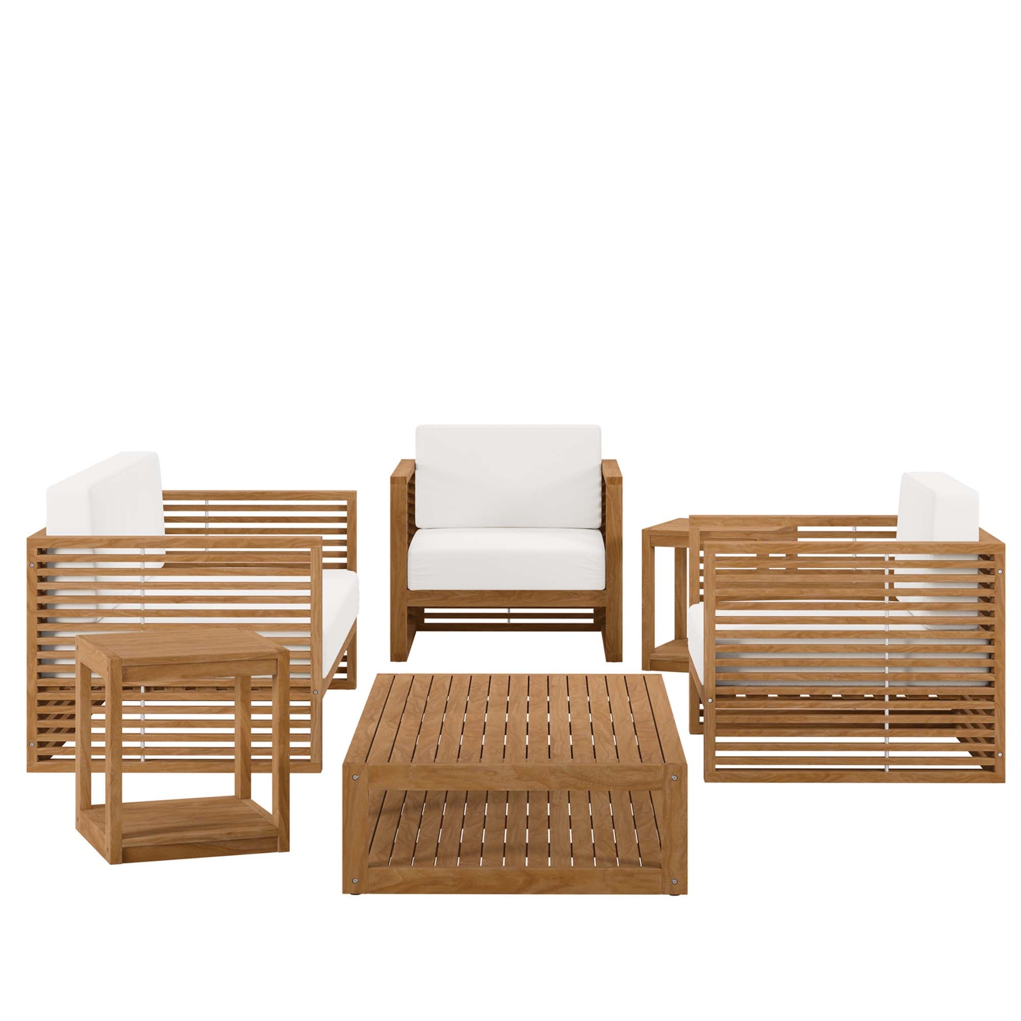 Modway Carlsbad 6-Piece Teak Wood Outdoor Patio Set