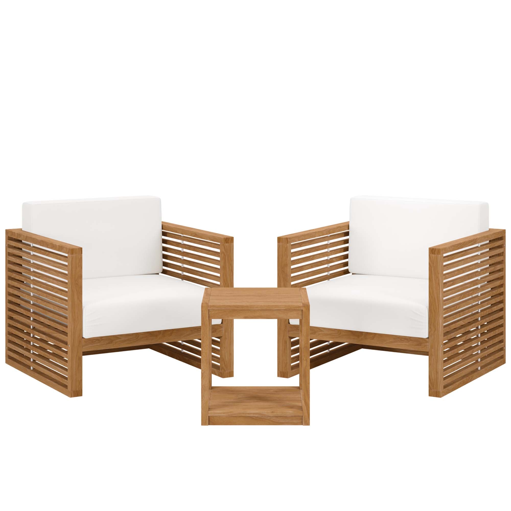 Modway Carlsbad 3-Piece Teak Wood Outdoor Patio Set