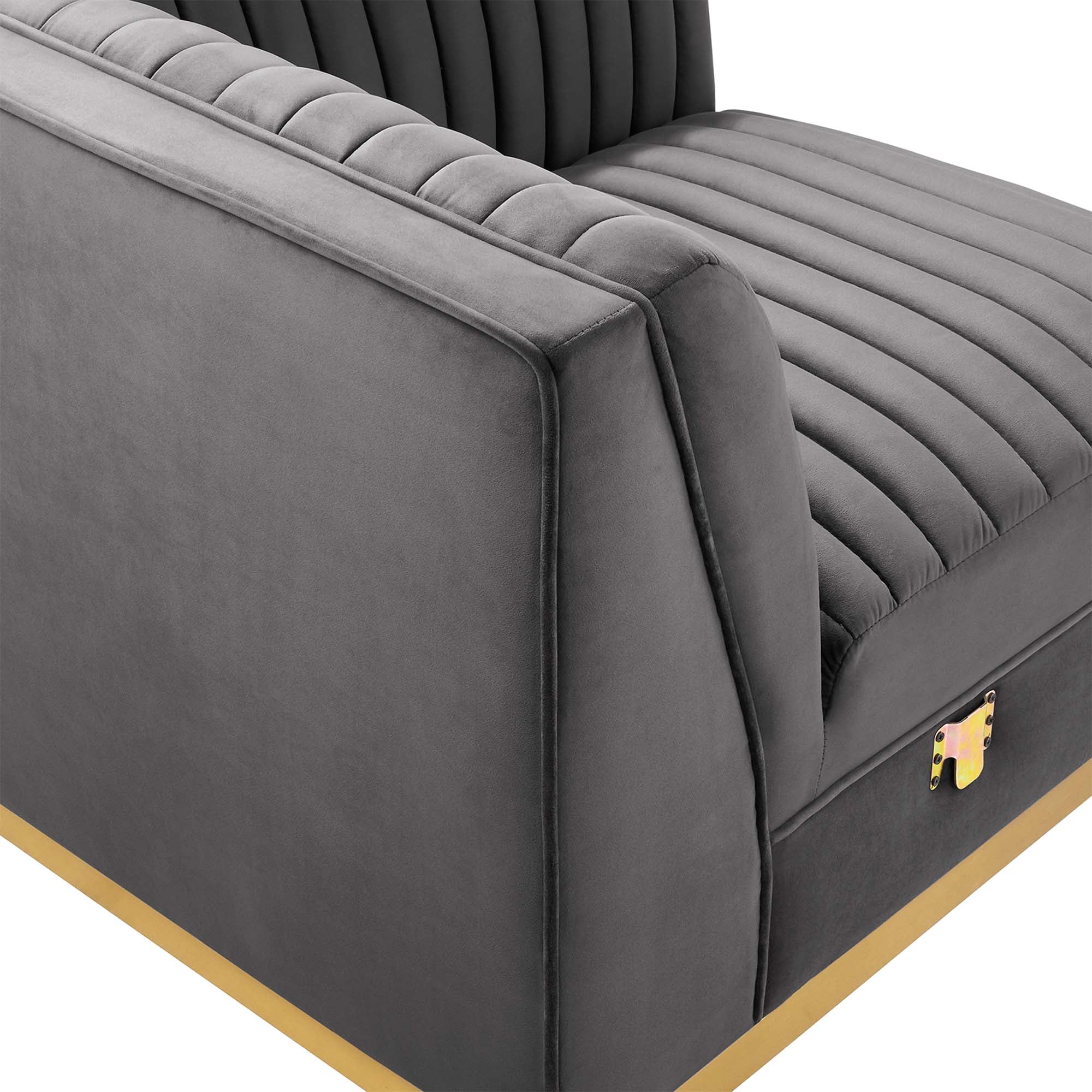 Modway Sanguine 6-Piece Channel Tufted Performance Velvet Modular Sectional Sofa