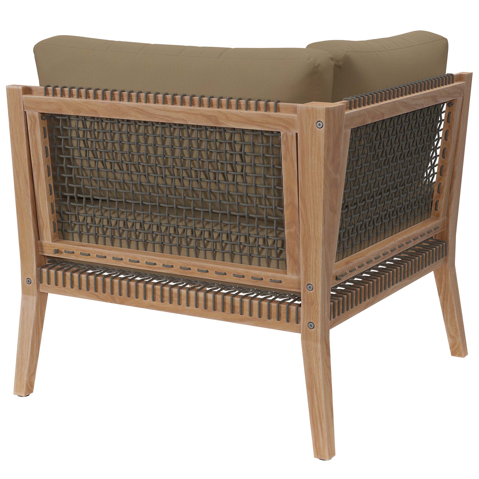 Modway Clearwater Outdoor Patio Teak Wood Corner Chair